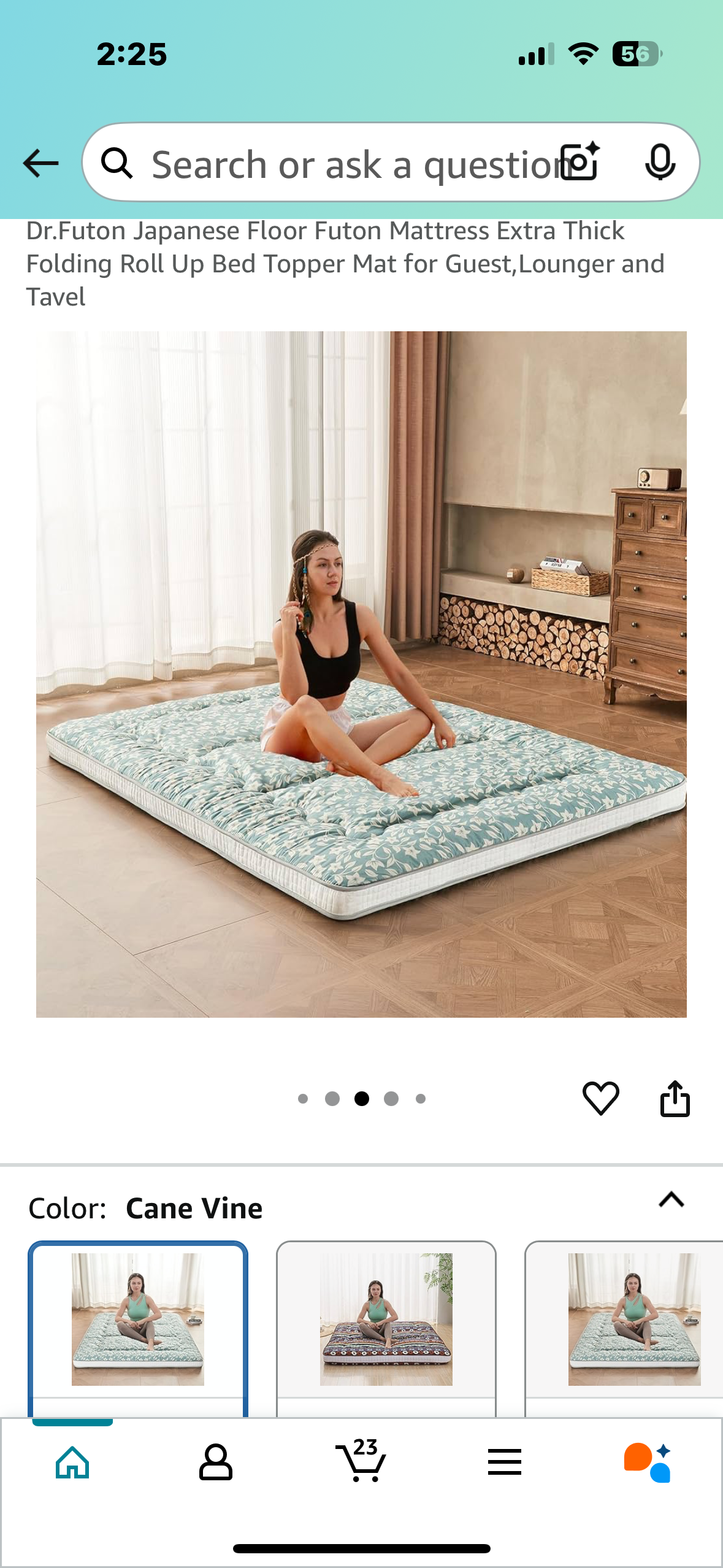 Japanese Floor Futon Mattress, Queen Size, Extra Thick Folding Roll Up Bed Topper Mat for Guest, Lounger and Travel (B1041)