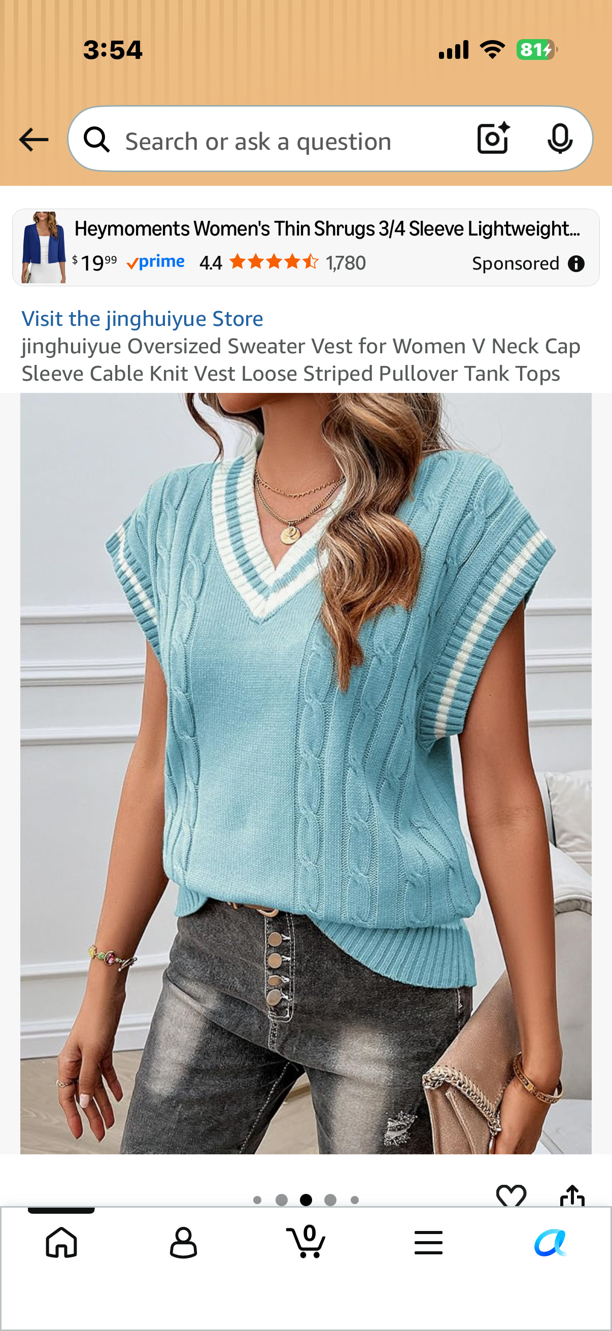 Oversized Sweater Vest for Women V Neck Cap Sleeve Cable Knit Vest Loose Striped Pullover Tank Tops (Size Small)