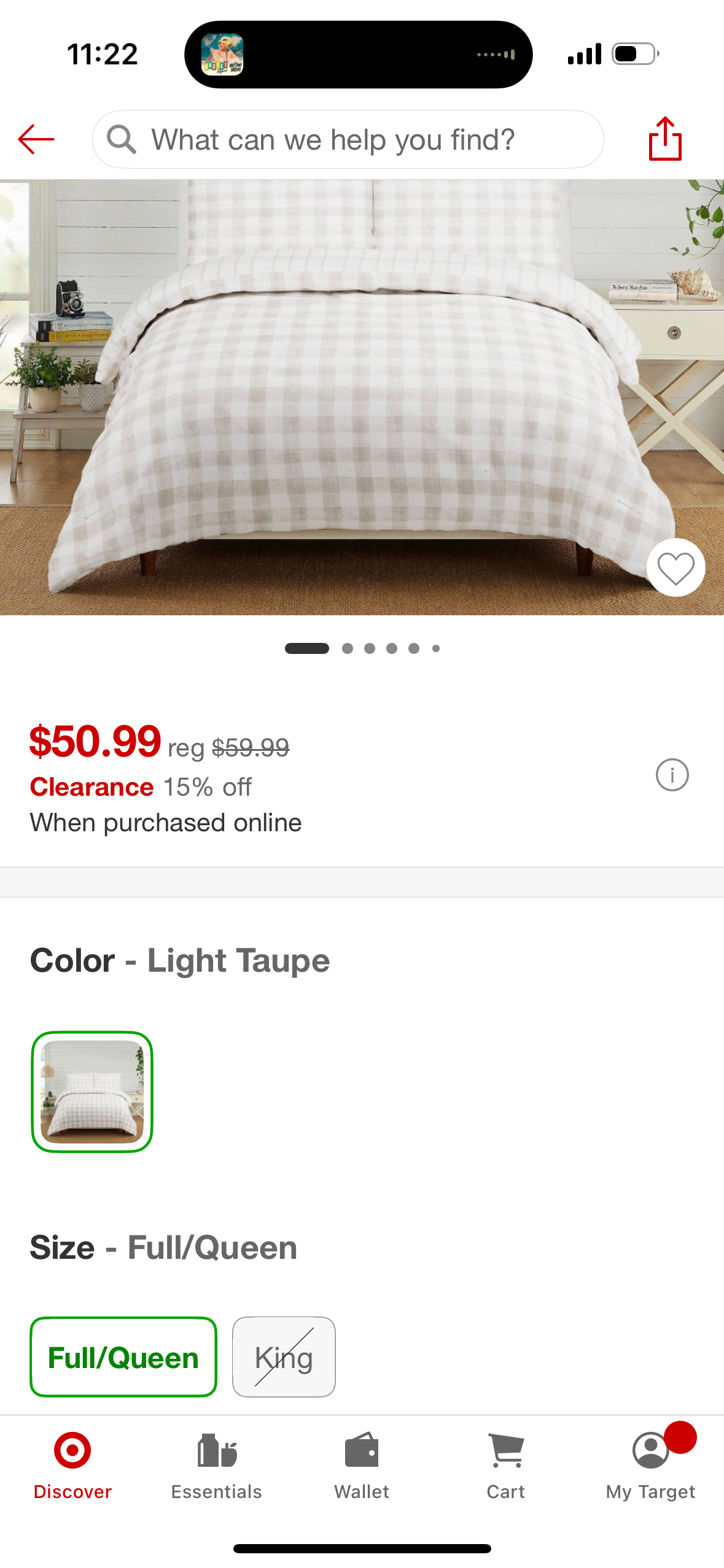Modern Heirloom Full/Queen Gingham Comforter Tan with Pillow Cases