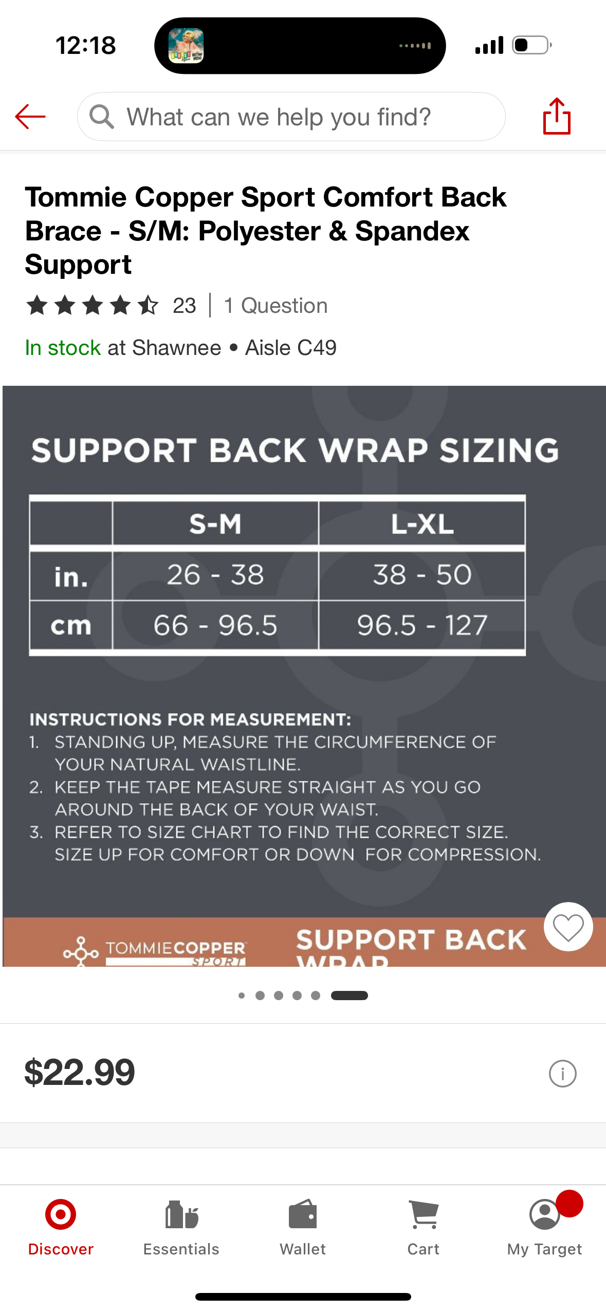 Copper Sport Comfort Back Brace: Polyester & Spandex Support (Size Small/Medium)