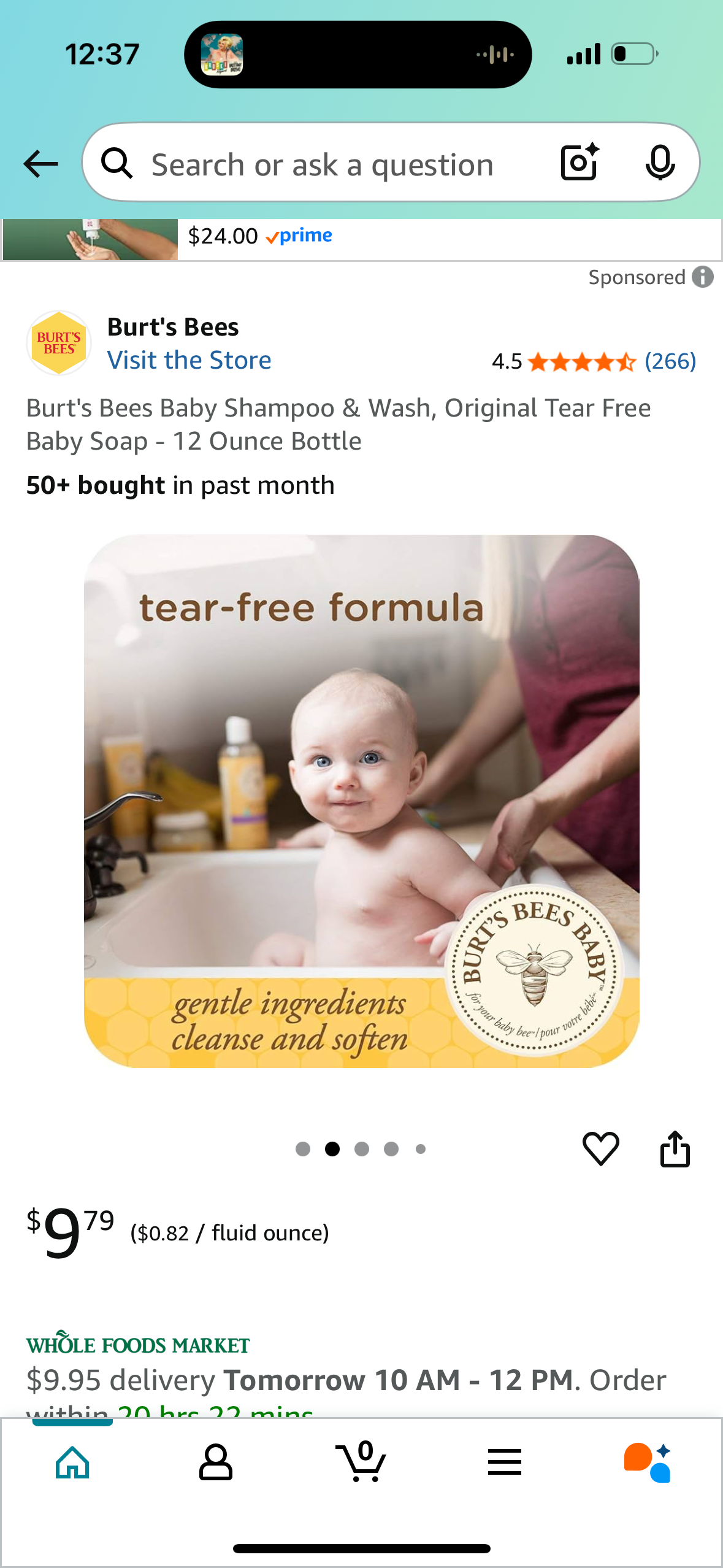 Burt's Bees Baby Shampoo & Wash, Original Tear Free Baby Soap - 12 Ounce Bottle