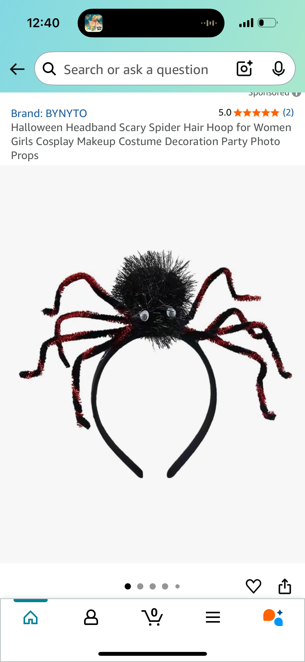 Comdoit Halloween Headband Spider Hair Hoop Halloween Spider Hair Accessories for Women Girls Cosplay Makeup Costume Decoration Party Photo Props Red 1Pcs
