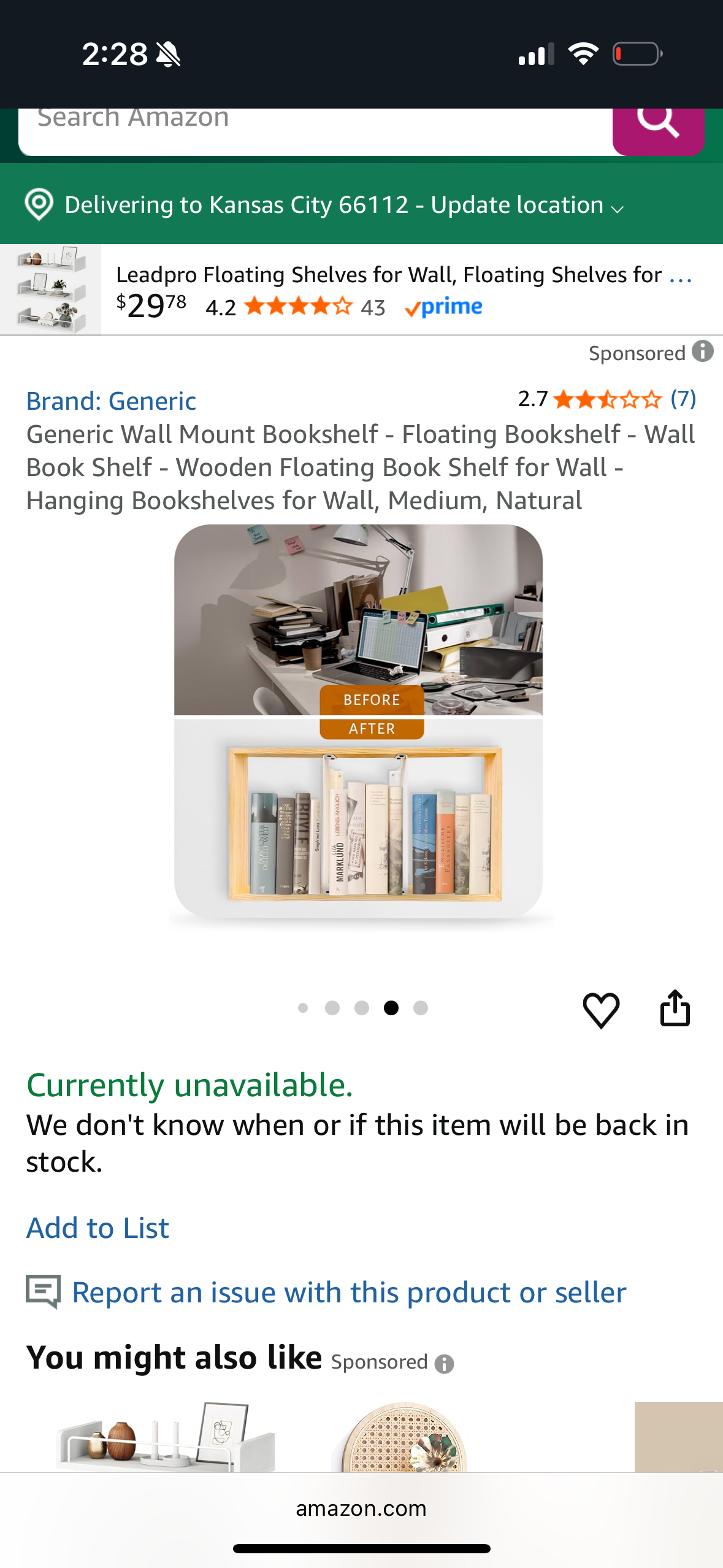 Generic Wall Mount Bookshelf - Floating Bookshelf - Wall Book Shelf - Wooden Floating Book Shelf for Wall - Hanging Bookshelves for Wall, Medium, Natural