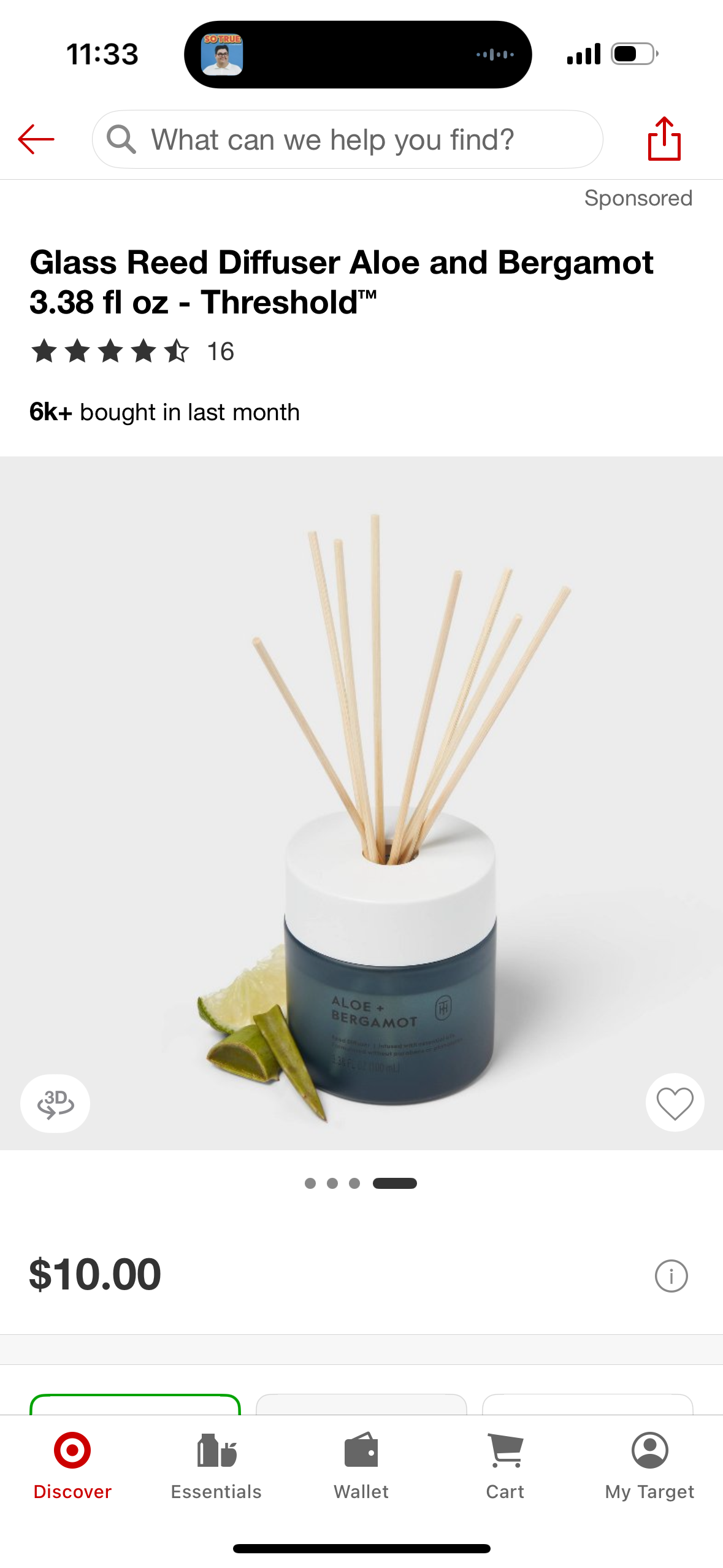 Glass Reed Diffuser Aloe and Bergamot 3.38 fl oz - Threshold™