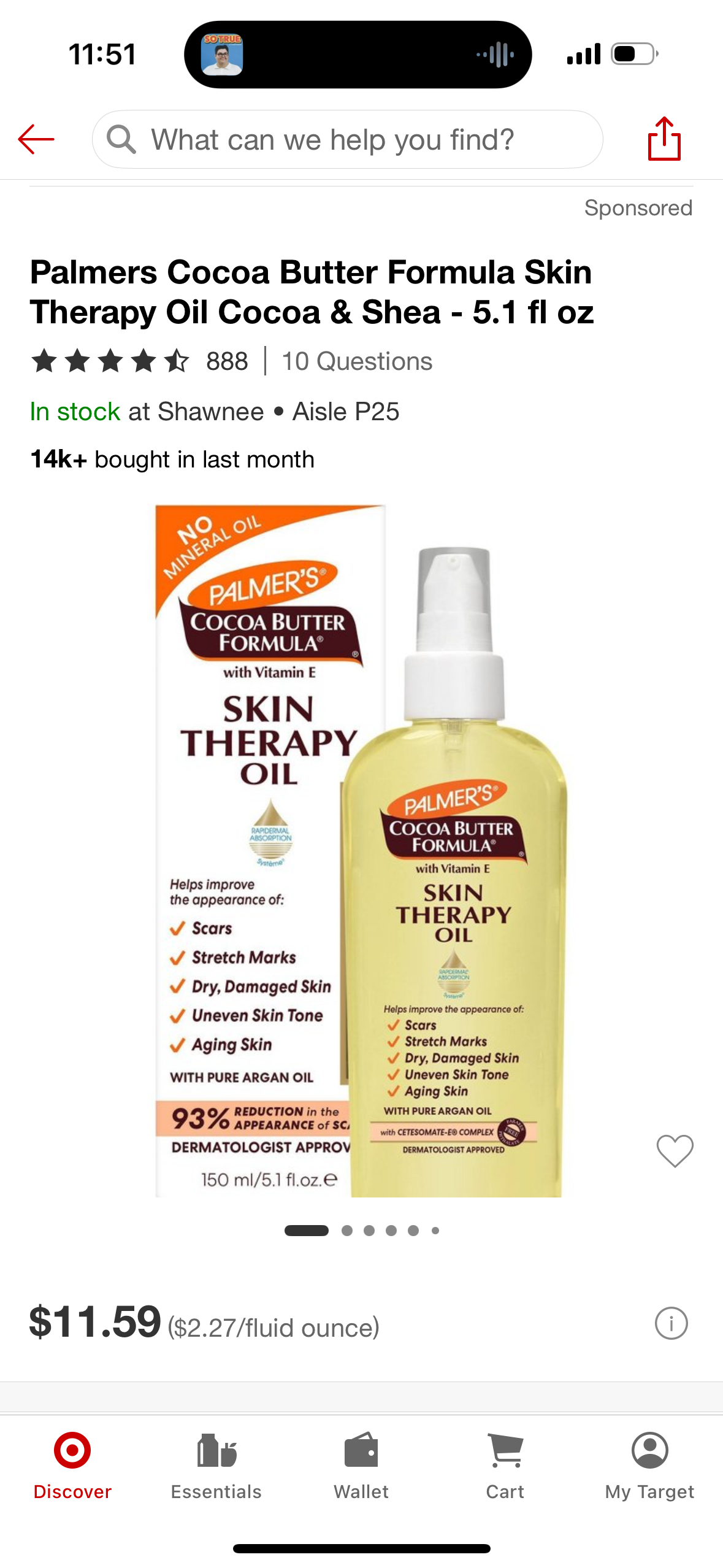 Palmers Cocoa Butter Formula Skin Therapy Oil Cocoa & Shea - 5.1 fl oz