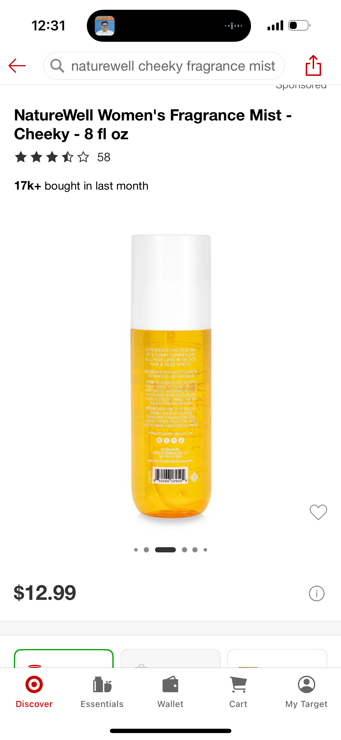 NatureWell Women's Fragrance Mist - Cheeky - 8 fl oz