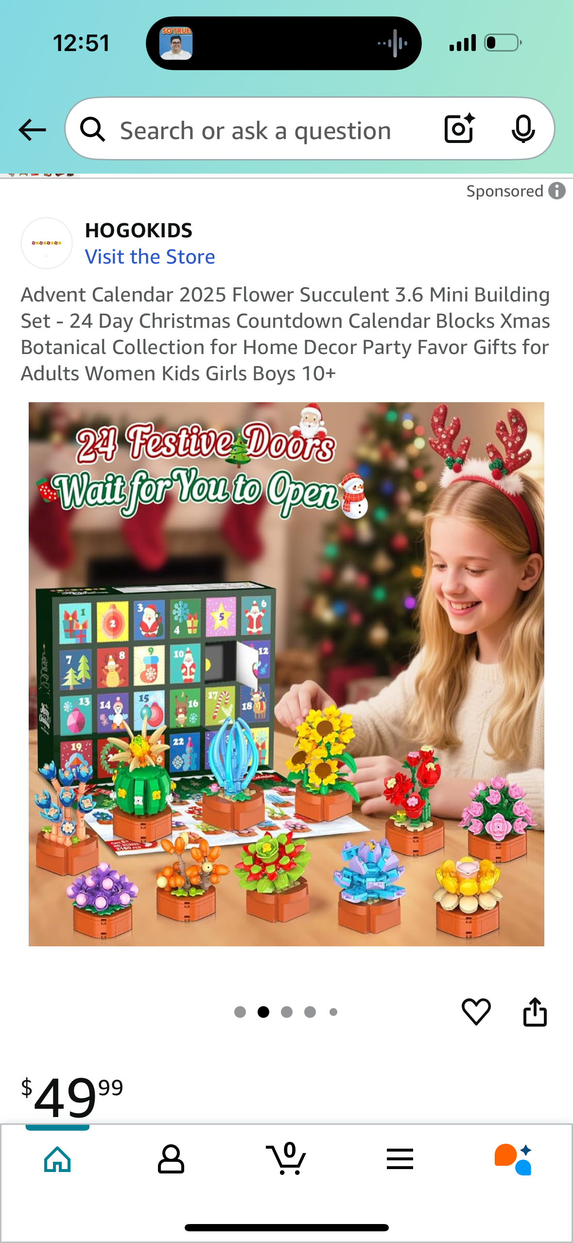 Advent Calendar 2025 Flower Succulent 3.6 Mini Building Set - 24 Day Christmas Countdown Calendar Blocks Xmas Botanical Collection for Home Decor Party Favor Gifts for Adults Women Kids Girls Boys 10+