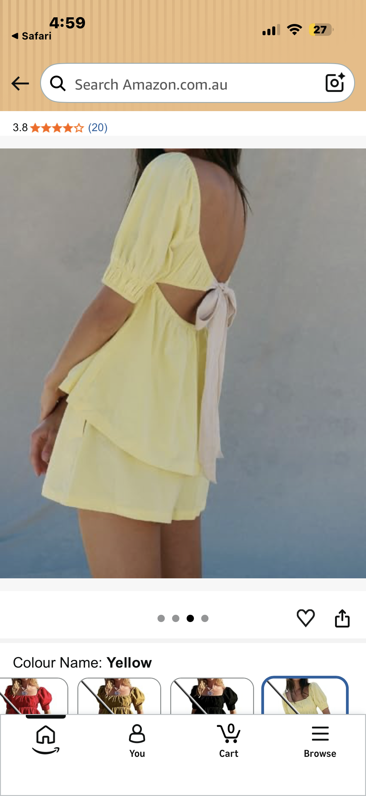 Two Piece Short Sets for Women Short Puff Sleeve Tie Back Babydoll Tops and Shorts Cute 2 Piece Vacation Outfits (Size Small)