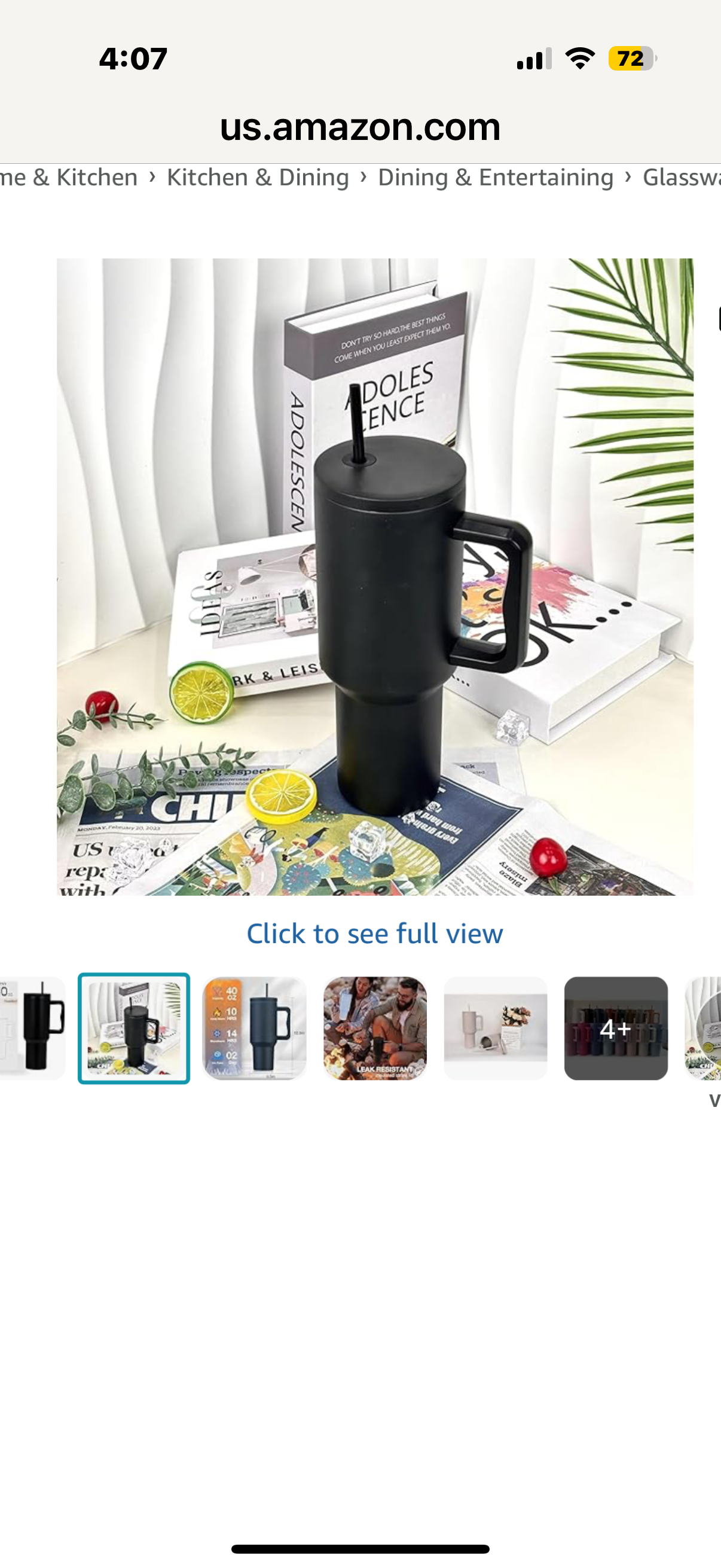 SPOTXY 40 oz Tumbler with Handle and Straw Lid | Insulated Cup Reusable Stainless Steel Water Bottle Travel Mug Cupholder Friendly | Gifts for Women Men Him Her | Trek Collection (Black)