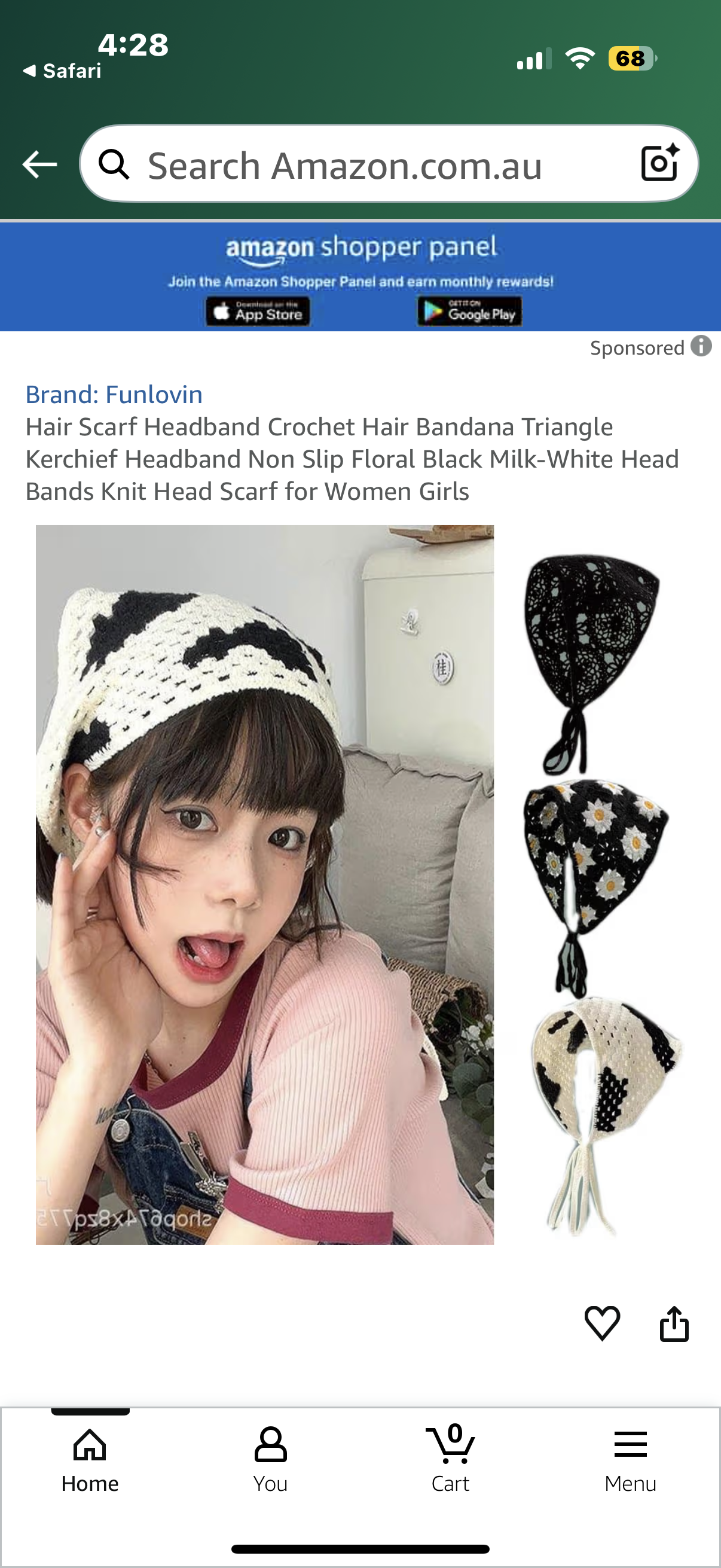 Hair Scarf Headband Crochet Hair Bandana Triangle Kerchief Headband Non Slip Floral Black Milk-White Head Bands Knit Head Scarf for Women Girls