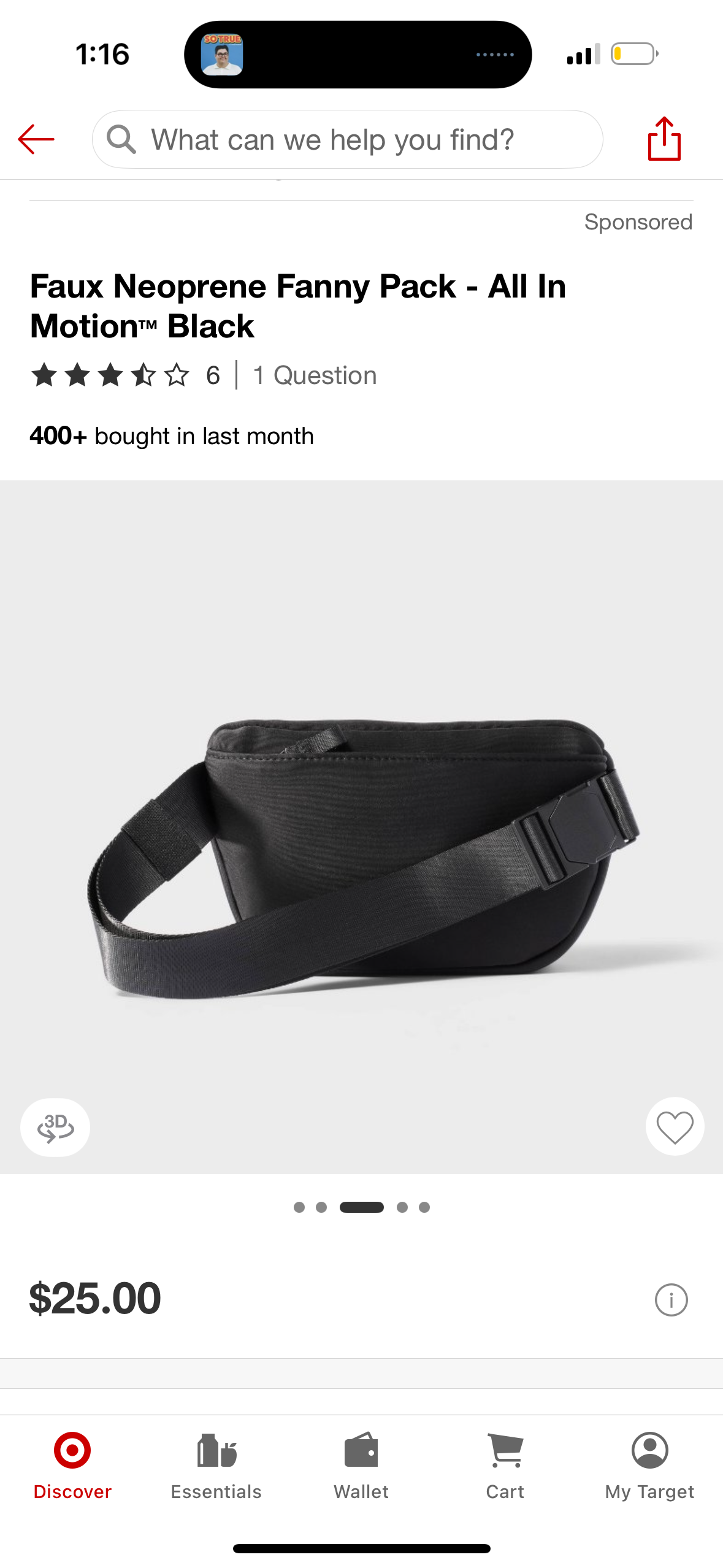 Faux Neoprene Fanny Pack - All In Motion™ Black
