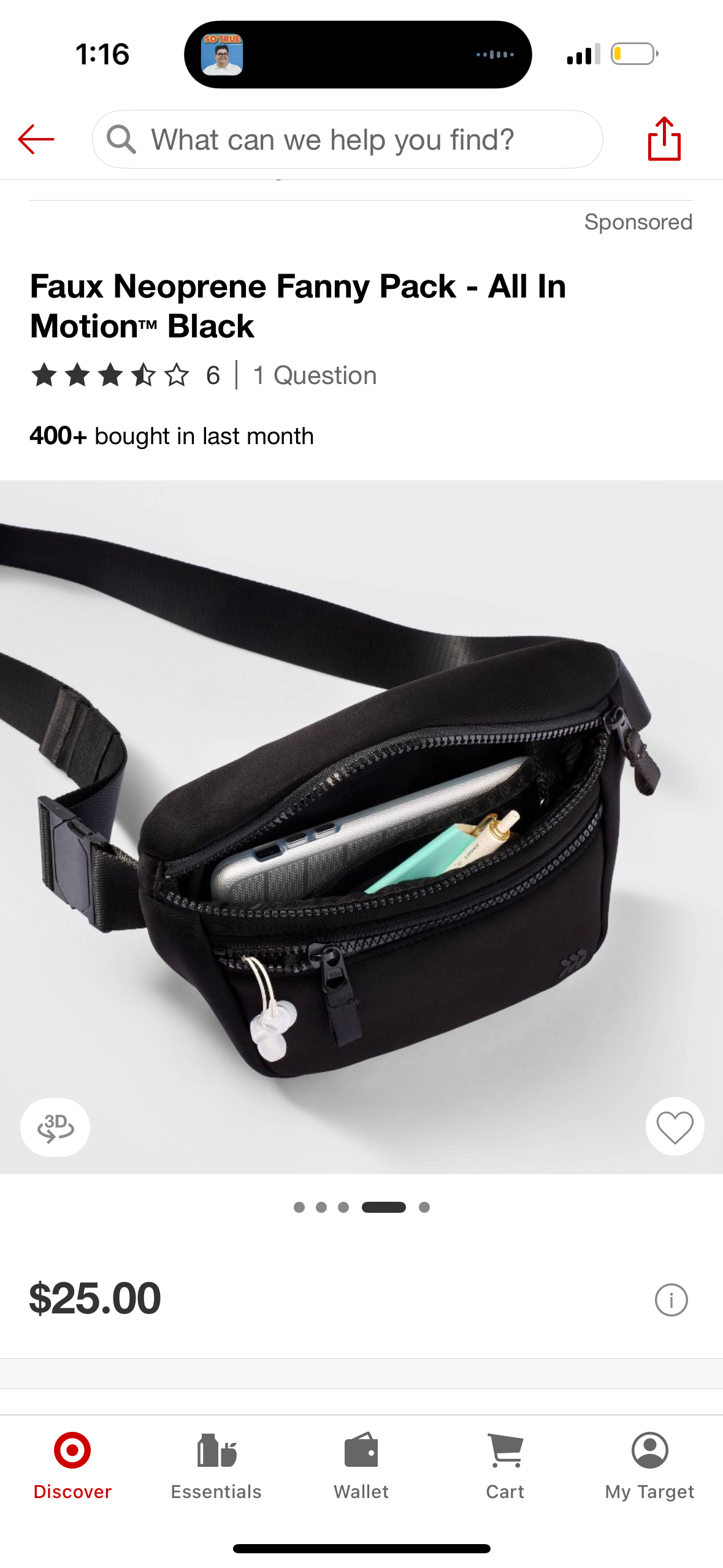 Faux Neoprene Fanny Pack - All In Motion™ Black