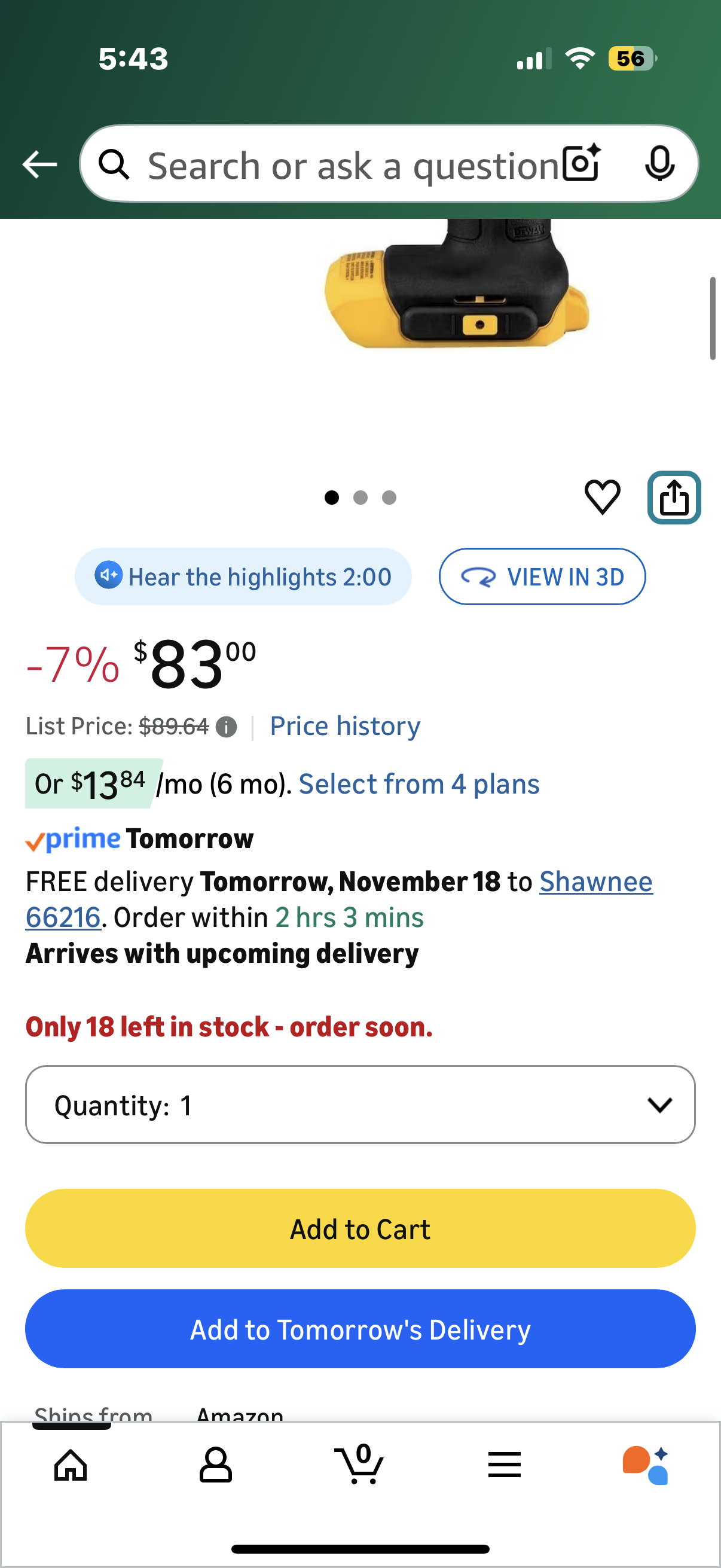 Dewalt DCD771B 20V MAX Cordless Lithium-Ion 1/2 inch Compact Drill Driver - Bare Tool