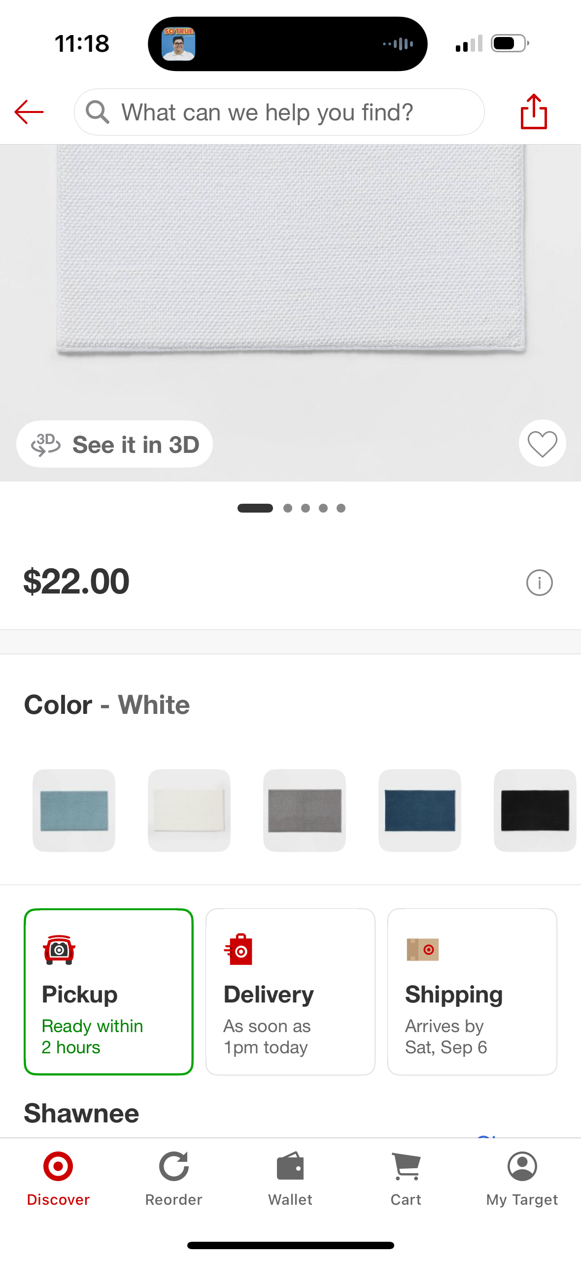 20"x34" Performance Plus Cotton Memory Foam Bath Rug White - Threshold™: OEKO-TEX Certified, Machine Washable