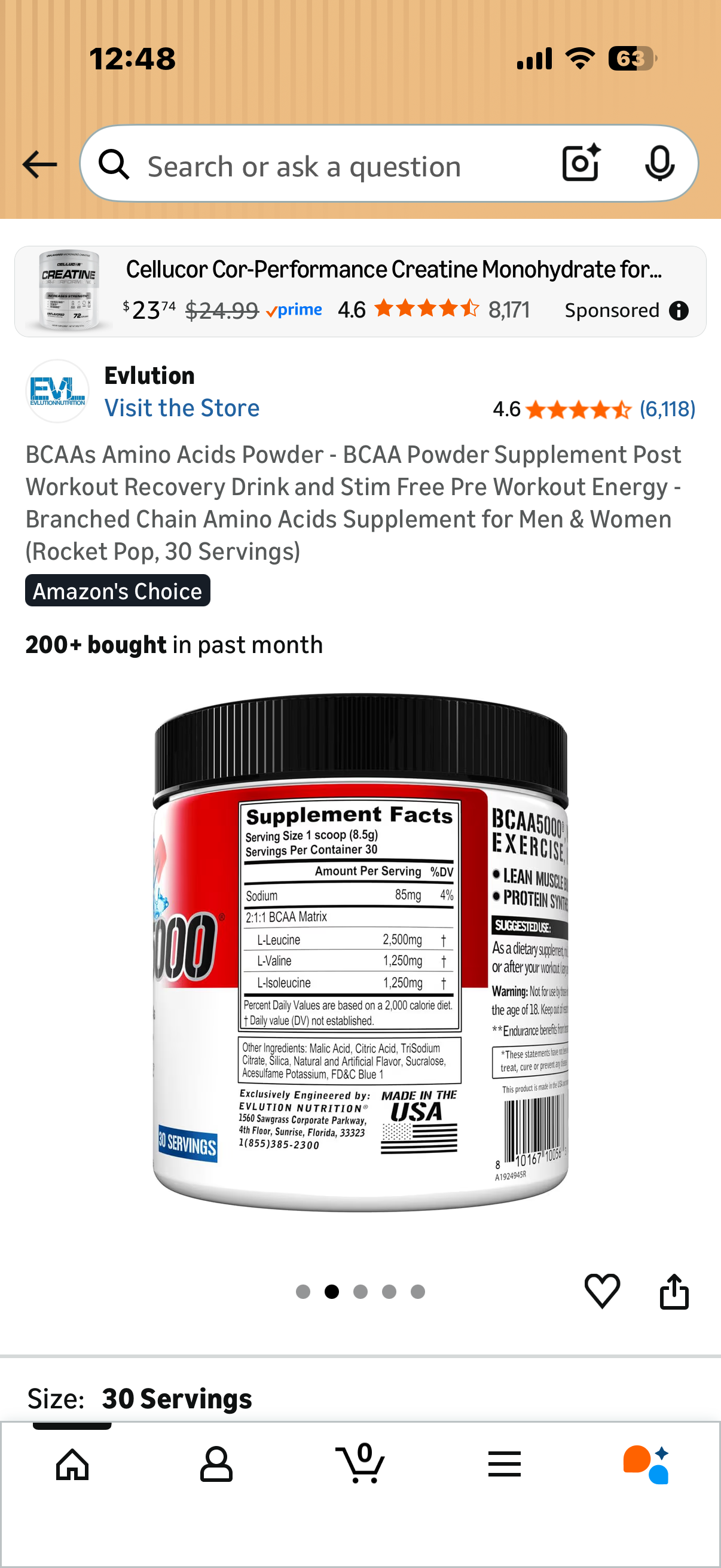 BCAAs Amino Acids Powder - BCAA Powder Supplement Post Workout Recovery Drink and Stim Free Pre Workout Energy - Branched Chain Amino Acids Supplement for Men & Women (Rocket Pop, 30 Servings