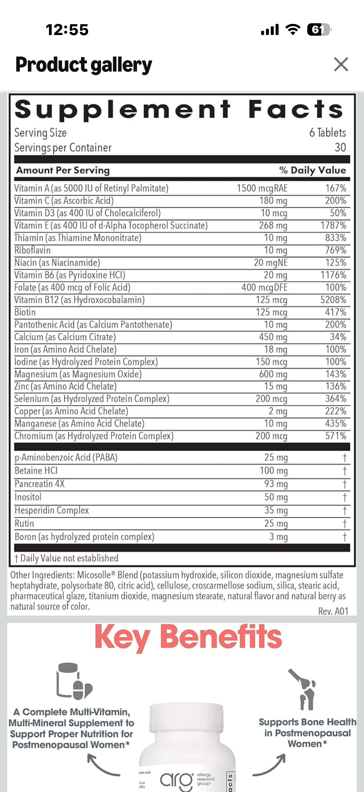 Optimox Gynovite Plus - Women’s Multivitamin & Multimineral Supplement - Postmenopausal Support with Magnesium, Vitamin D3, Biotin & Digestive Enzymes - 30 Servings - 180 Count