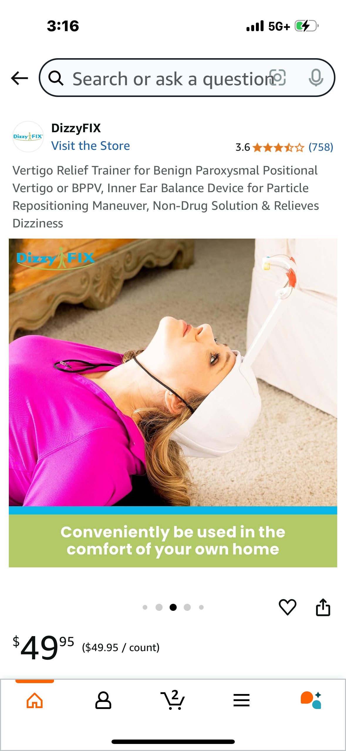 Vertigo Relief Trainer for Benign Paroxysmal Positional Vertigo or BPPV, Inner Ear Balance Device for Particle Repositioning Maneuver, Relieves Dizziness