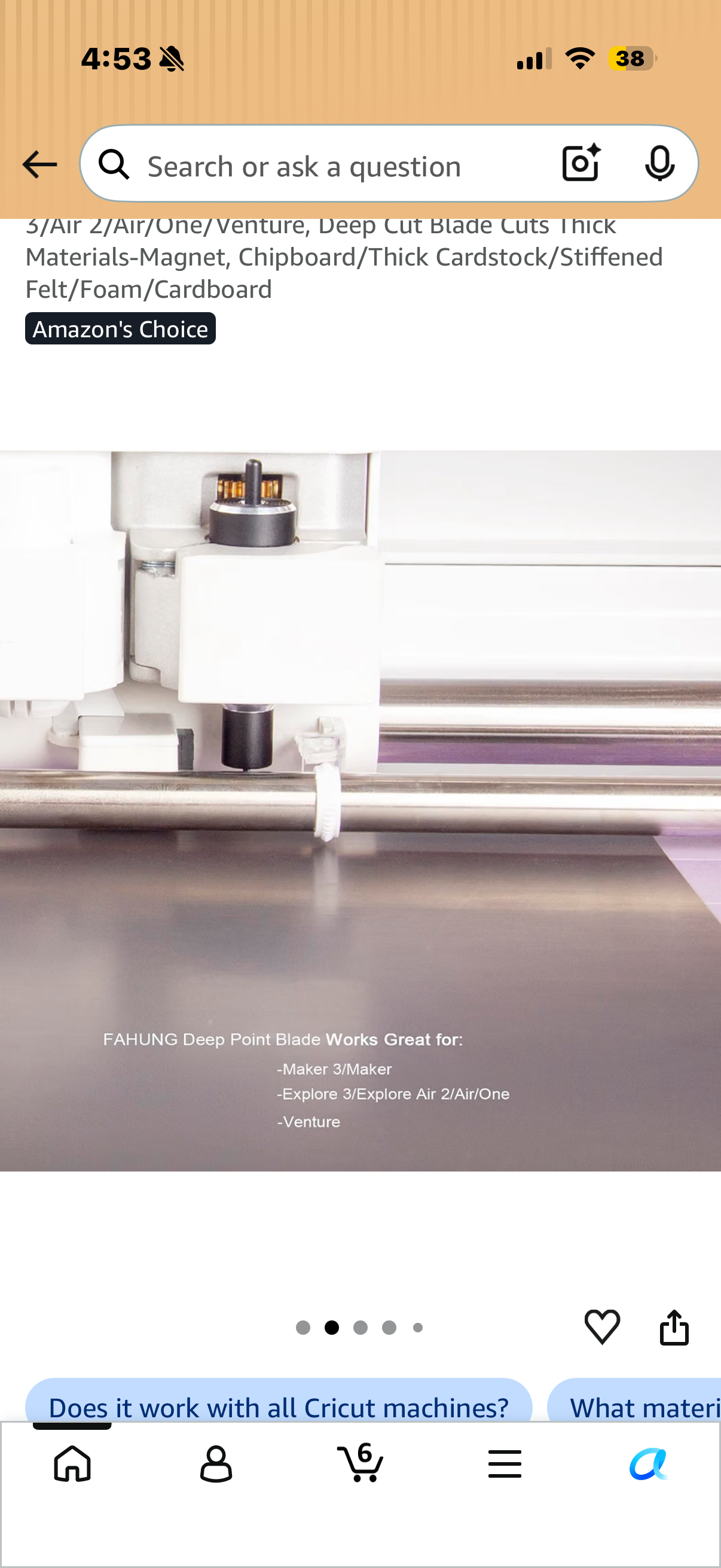 Cricut Deep Point Blade and Housing for Maker 3/Maker/Explore 3/Air 2/Air/One/Venture, Deep Cut Blade Cuts Thick Materials-Magnet, Chipboard/Thick Cardstock/Stiffened Felt/Foam/Cardboard