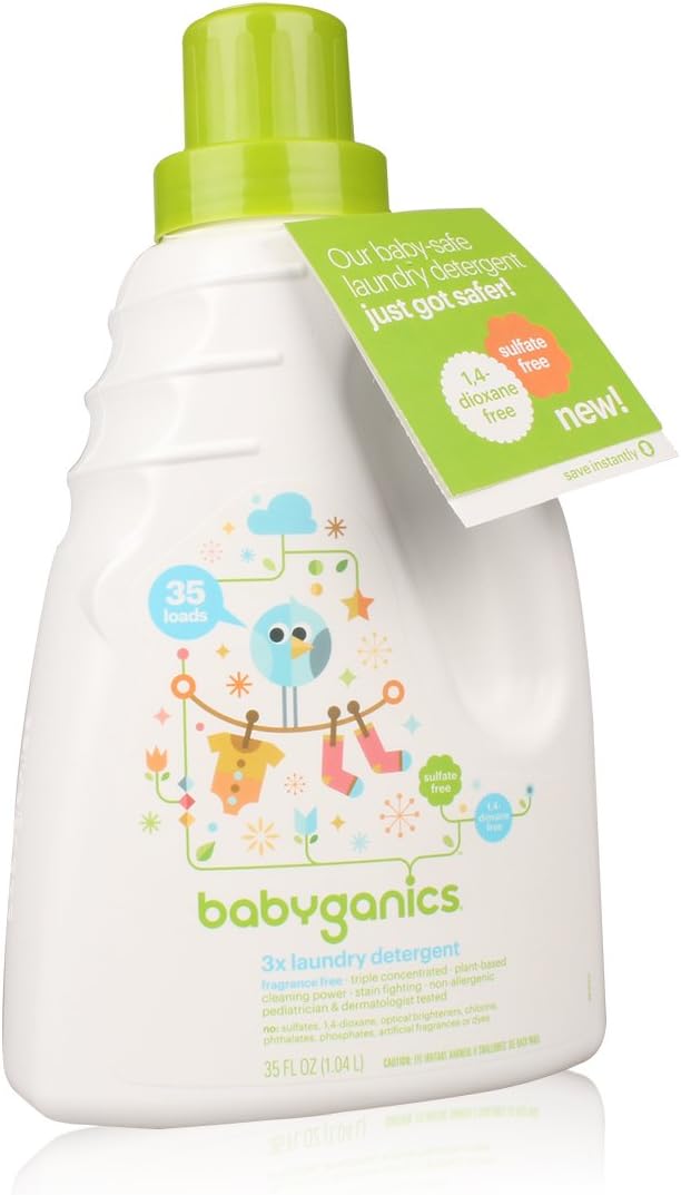 Babyganics Laundry Detergent, Fragrance Free, 35 OZ