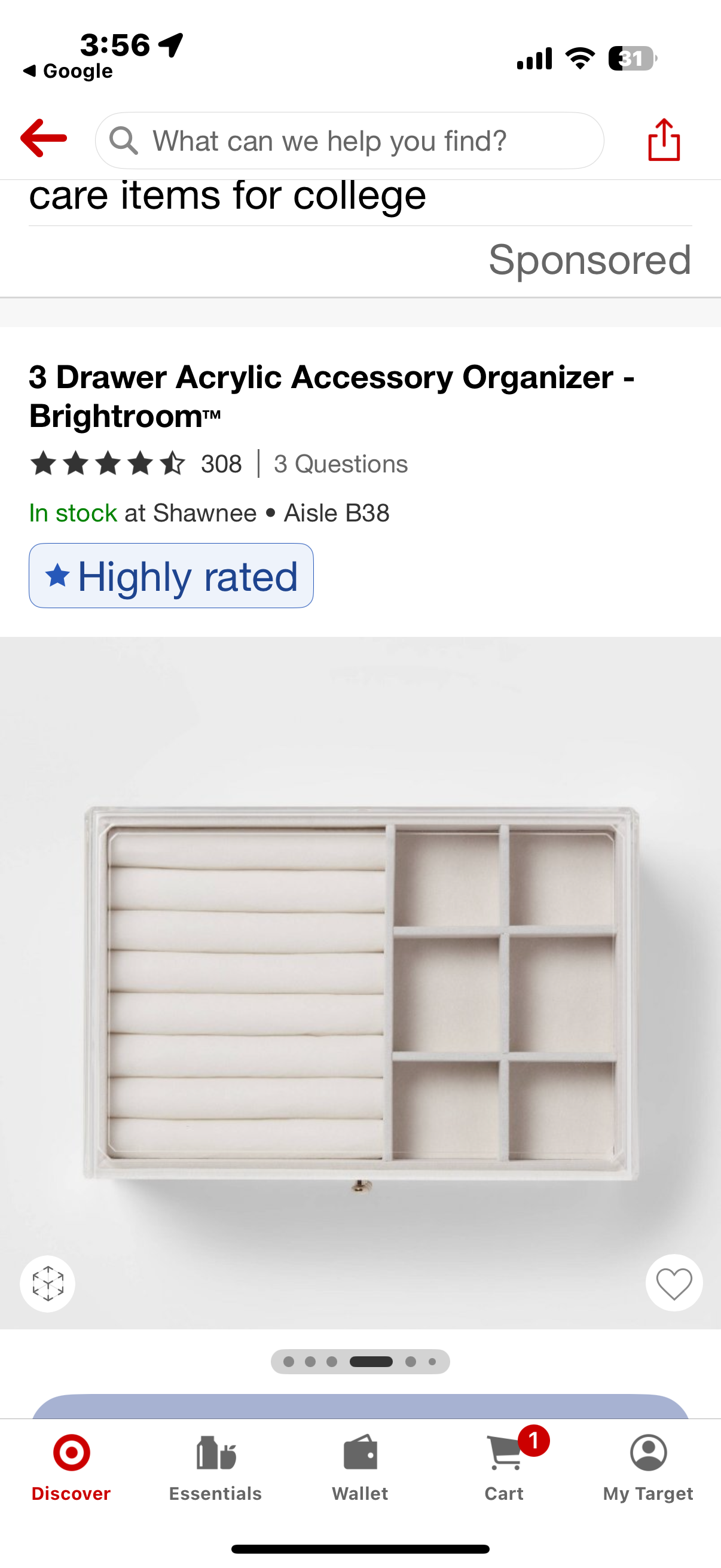 3 Drawer Acrylic Accessory Organizer - Brightroom™