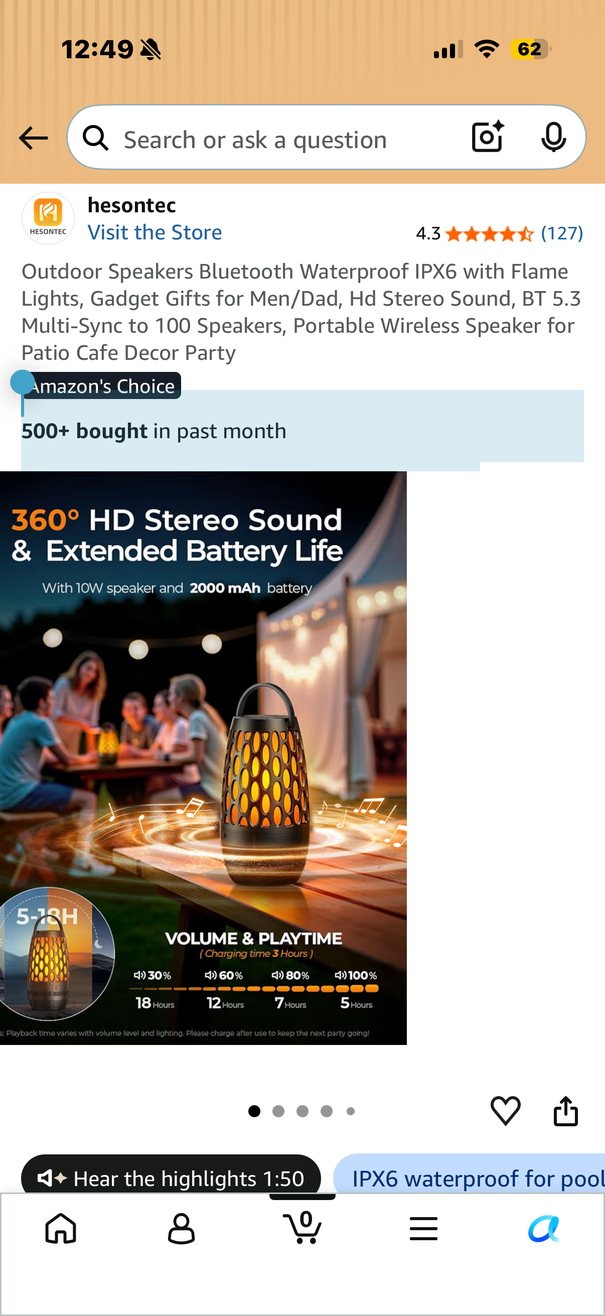 9 AM Door Buster - Outdoor Speakers Bluetooth Waterproof IPX6 with Flame Lights
