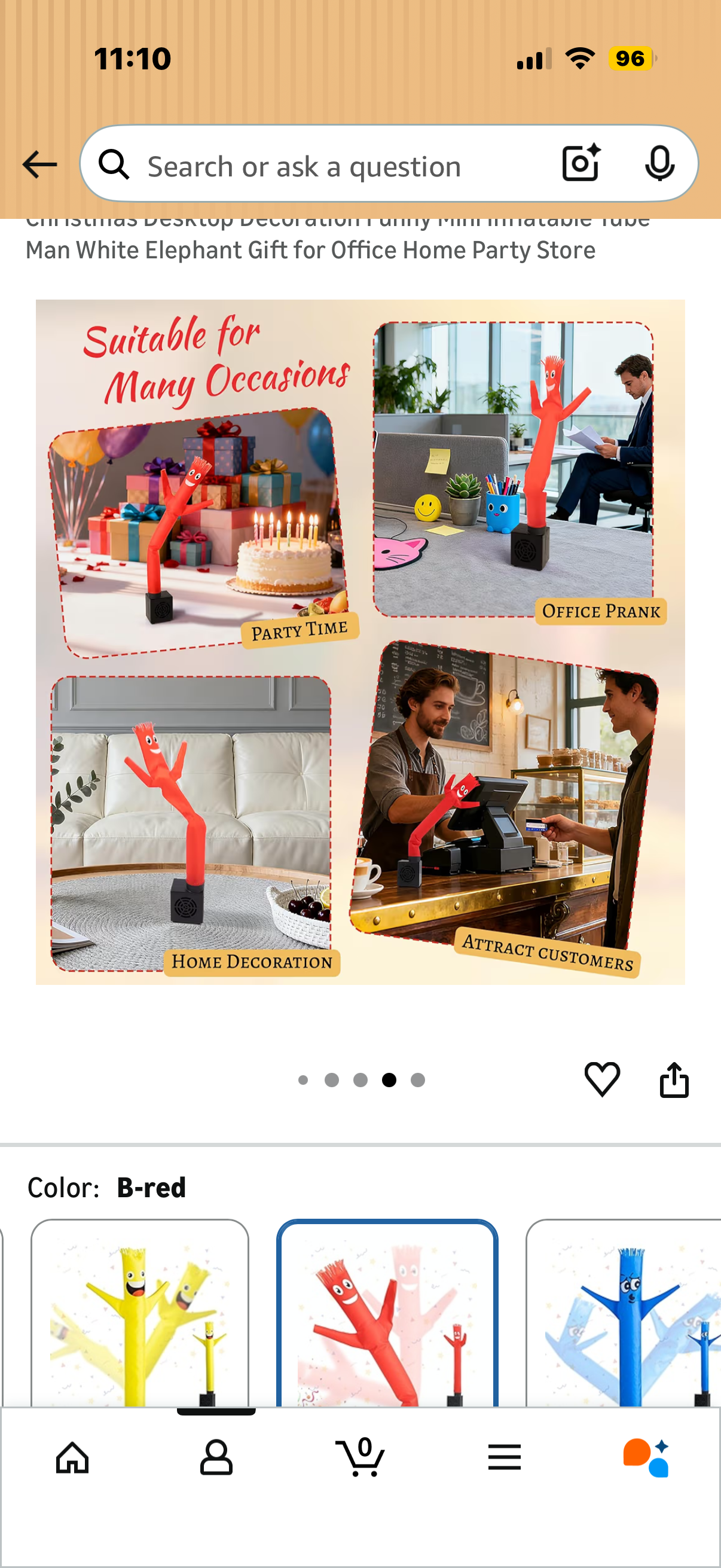 Mini Wacky Waving Inflatable Tube Guy with Blower - Christmas Desktop Decoration Funny Mini Inflatable Tube Man White Elephant Gift for Office Home Party Store