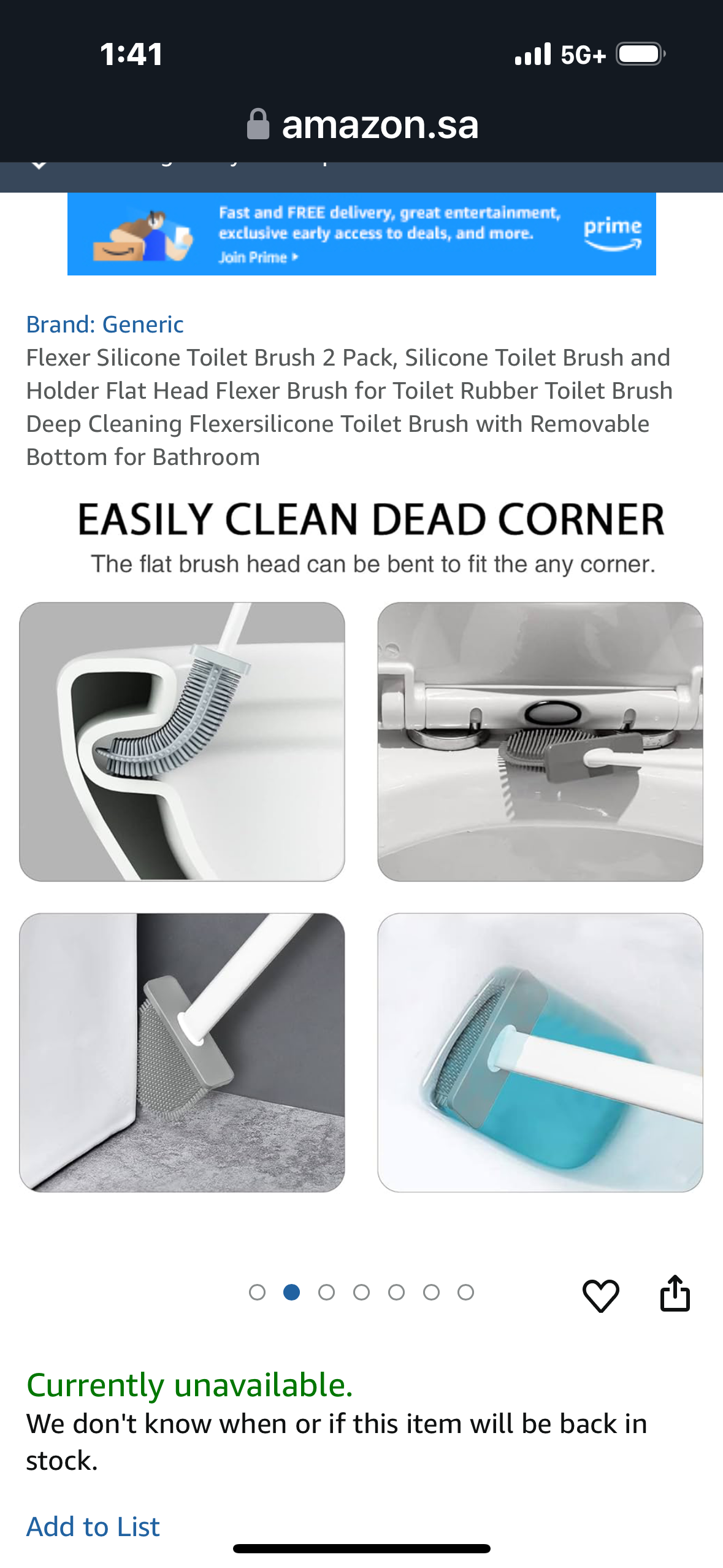 Flexer Silicone Toilet Brush 2 Pack, Silicone Toilet Brush and Holder Flat Head Flexer Brush for Toilet Rubber Toilet Brush Deep Cleaning Flexersilicone Toilet Brush with Removable Bottom for Bathroom