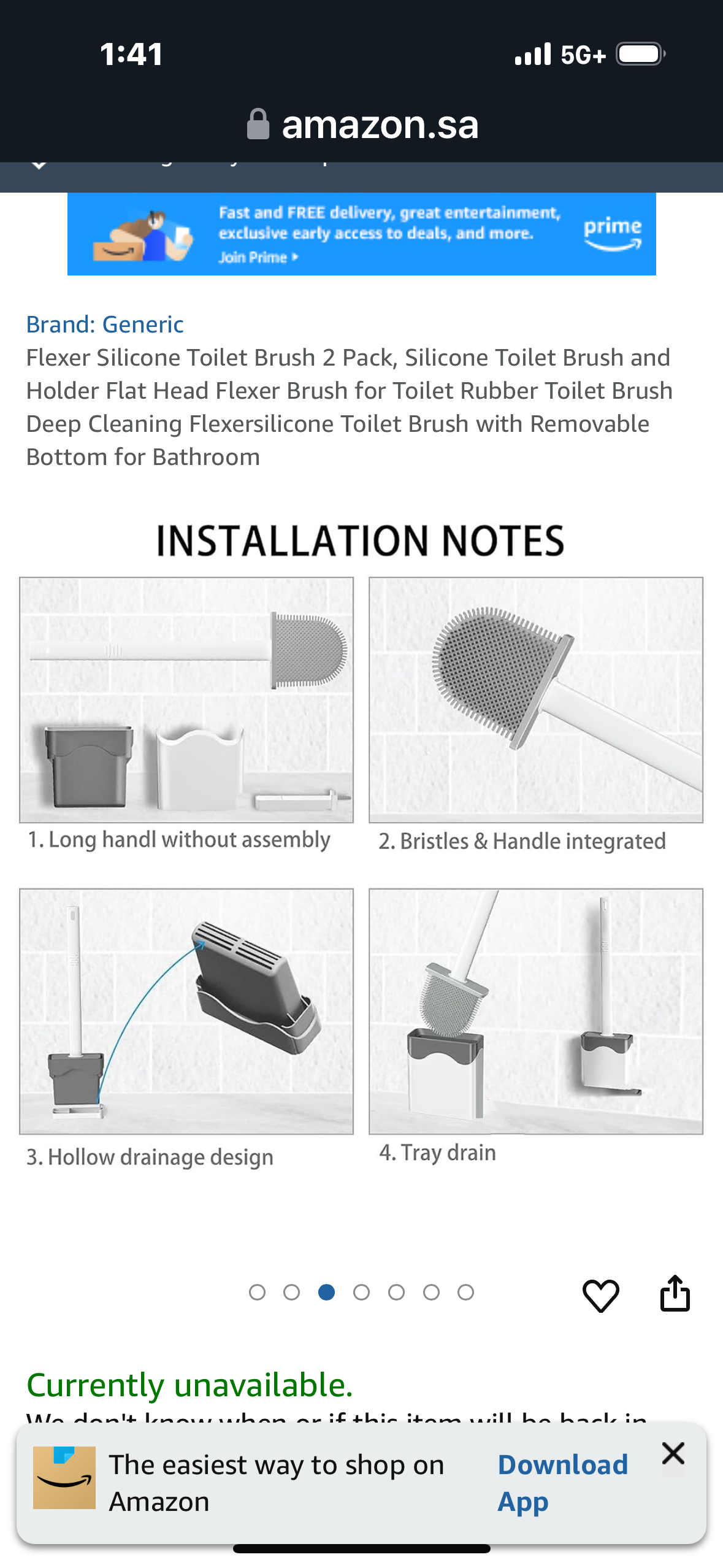 Flexer Silicone Toilet Brush 2 Pack, Silicone Toilet Brush and Holder Flat Head Flexer Brush for Toilet Rubber Toilet Brush Deep Cleaning Flexersilicone Toilet Brush with Removable Bottom for Bathroom