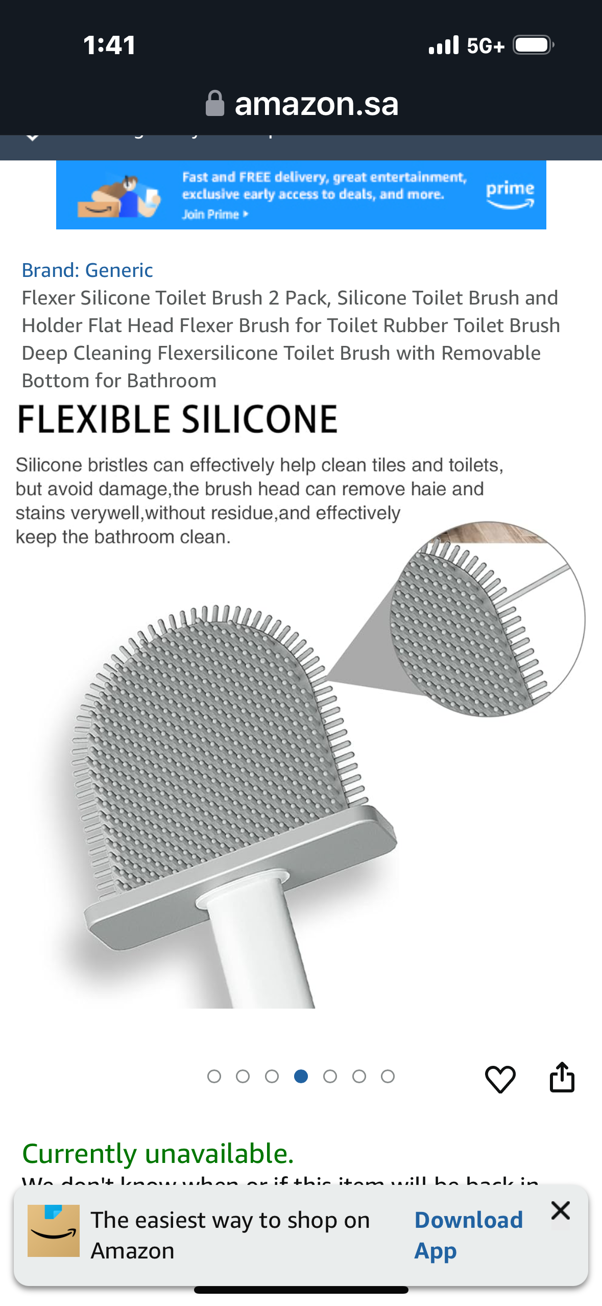 Flexer Silicone Toilet Brush 2 Pack, Silicone Toilet Brush and Holder Flat Head Flexer Brush for Toilet Rubber Toilet Brush Deep Cleaning Flexersilicone Toilet Brush with Removable Bottom for Bathroom