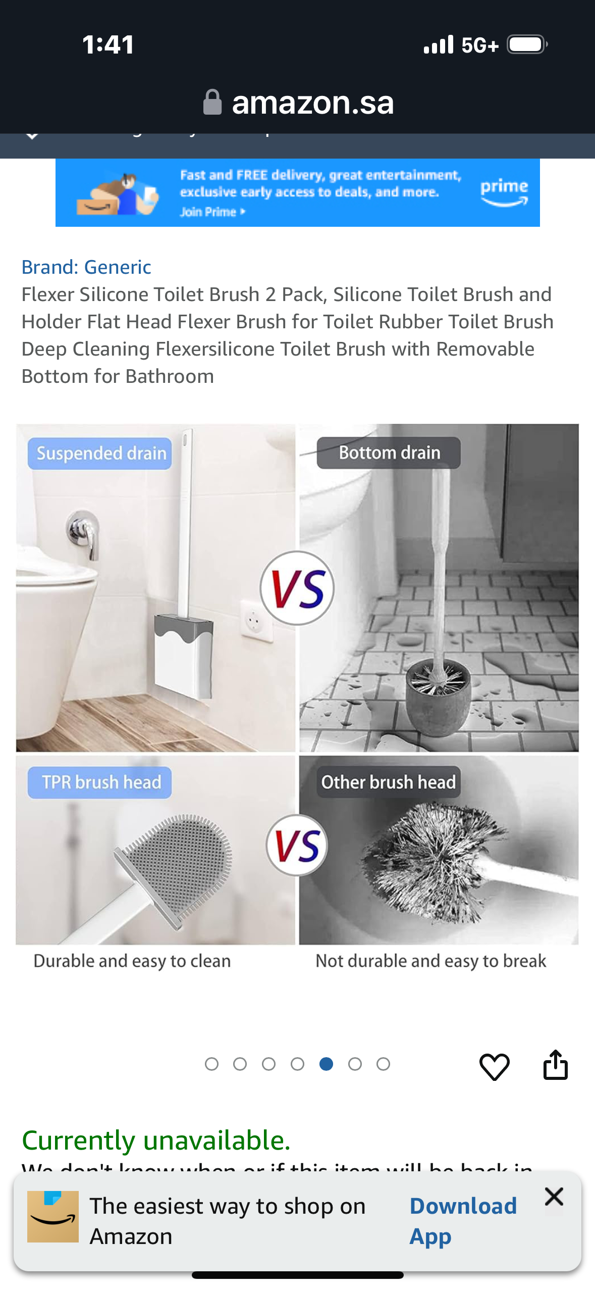 Flexer Silicone Toilet Brush 2 Pack, Silicone Toilet Brush and Holder Flat Head Flexer Brush for Toilet Rubber Toilet Brush Deep Cleaning Flexersilicone Toilet Brush with Removable Bottom for Bathroom