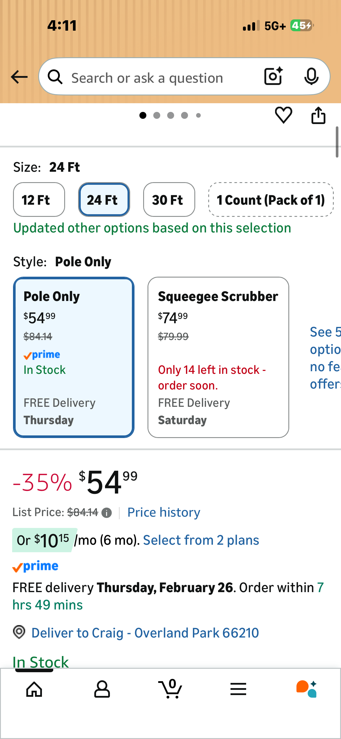 DOCA Telescoping Pole 7-24Ft - Extension Pole for Cleaning, Feather Duster, Window Washing Kit, Paint Roller, Window Squeegee - High Reach Extendable Kit for Indoor & Outdoor - Feather Duster (G1033)