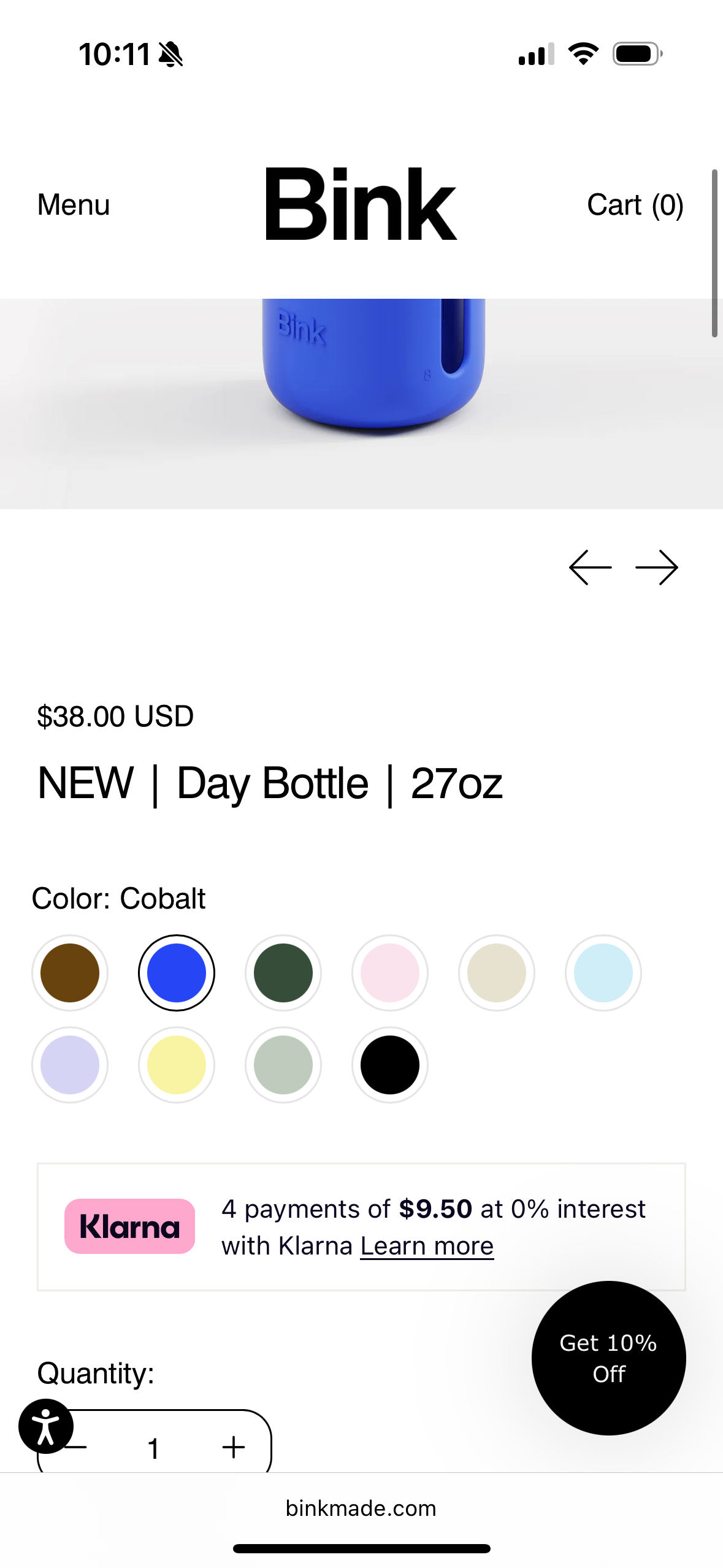 Day Bottle + Flip Cap | 27oz Color Azura