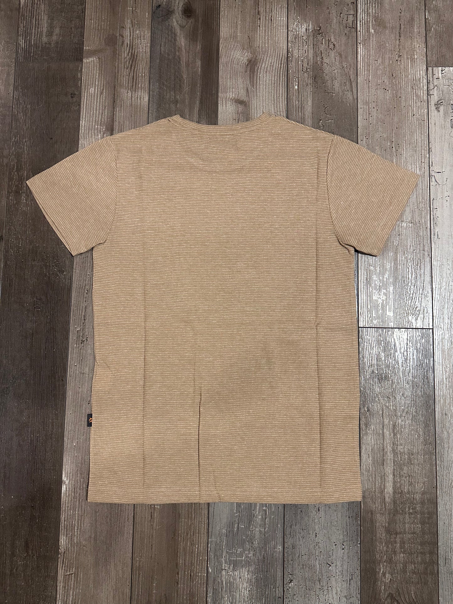 Men’s Trendy Beige Short Sleeve Shirt (Size S)