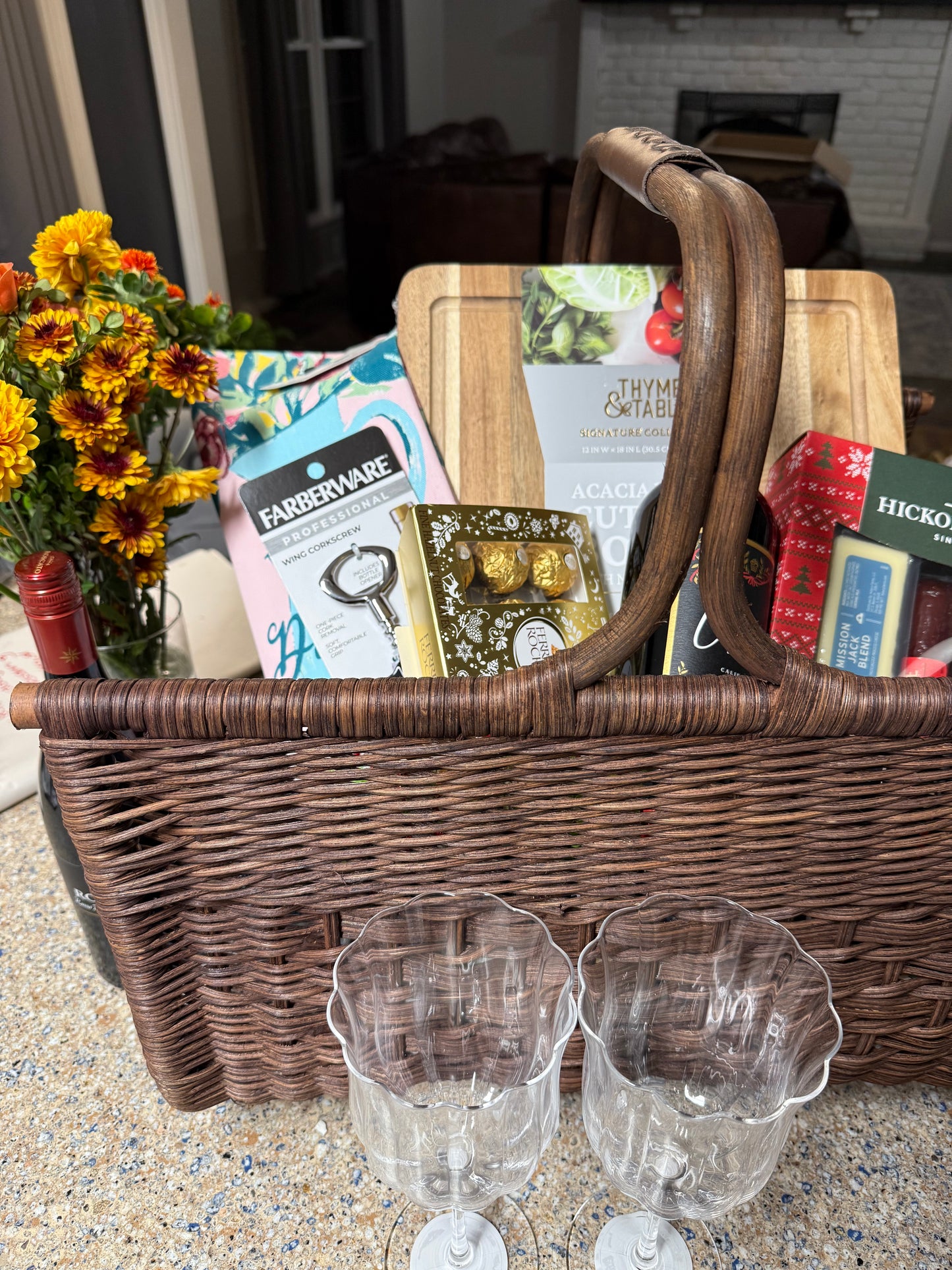 Threshold Studio McGee Rattan Firewood Carrier/Holder