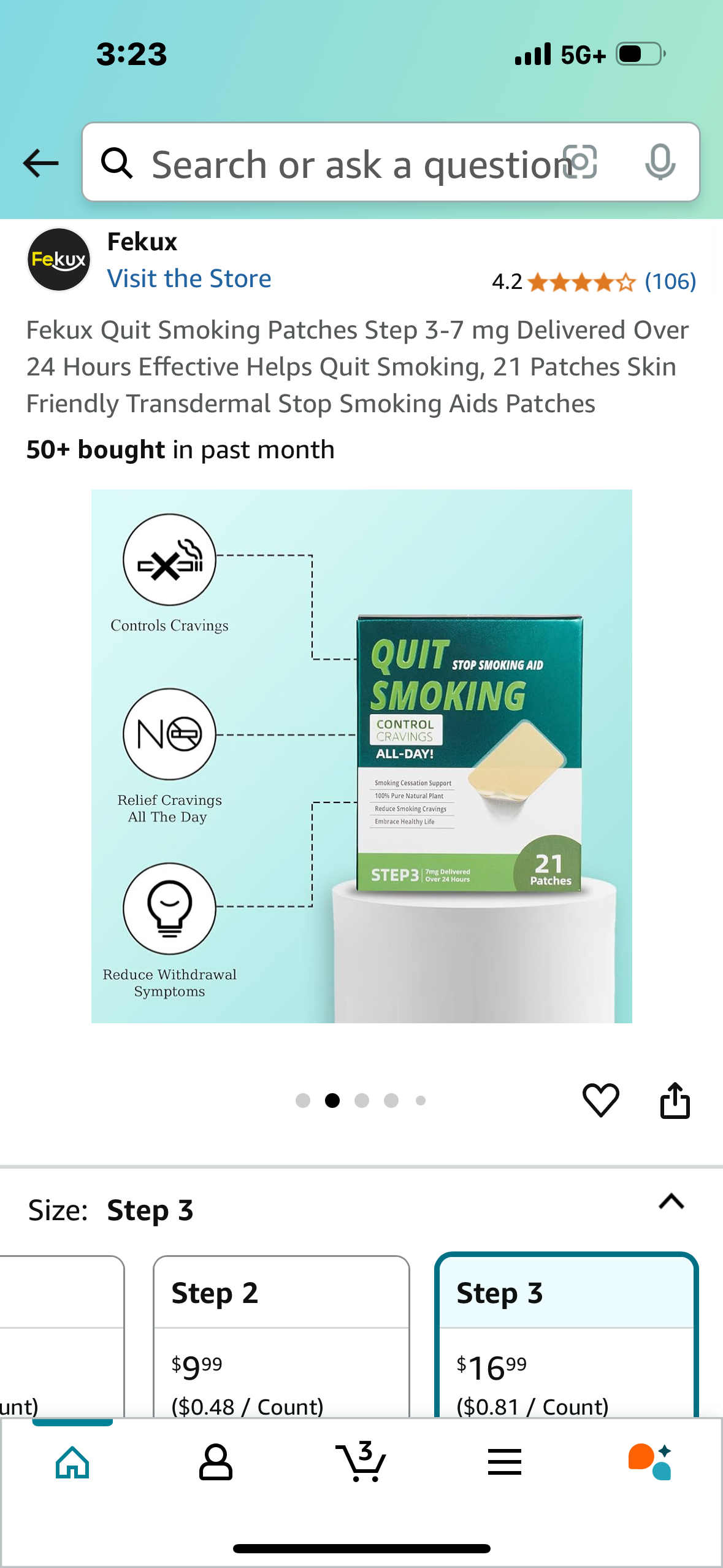 Quit Smoking Patches Step 3-7 mg Delivered Over 24 Hours Effective Helps Quit Smoking, 21 Patches Skin Friendly Transdermal Stop Smoking Aids Patches