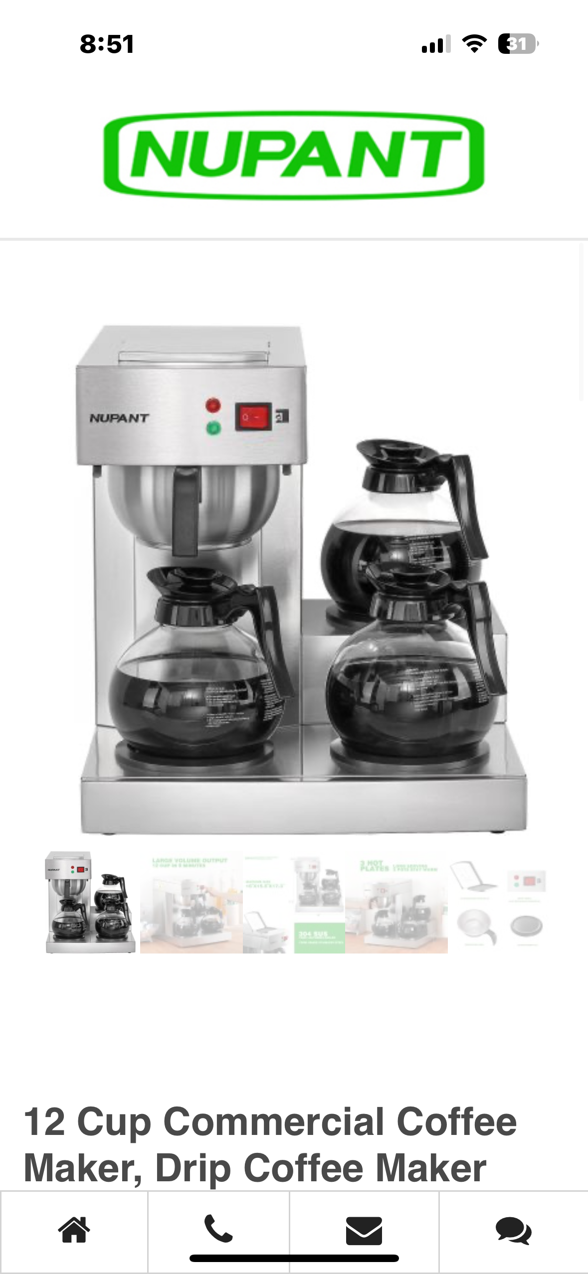 12 Cup Commercial Coffee Maker, Drip Coffee Maker Machine with 3 Warmers Plate and 3 Glass Decanters, Stainless Steel Pour Over Commercial Coffee Brewer for Restaurant, Office, Cafe Use R650)