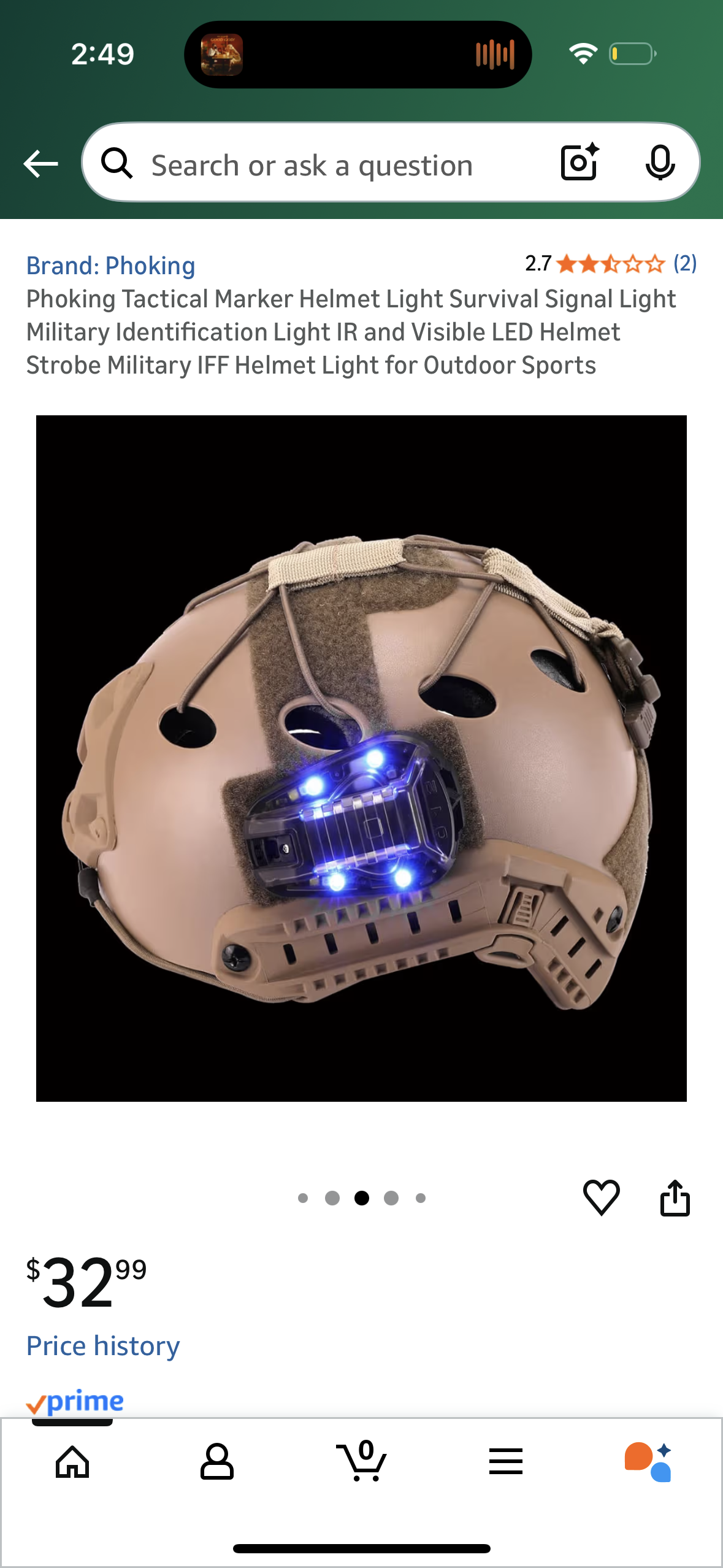 Phoking Tactical Marker Helmet Light Survival Signal Light Military Identification Light IR and Visible LED Helmet Strobe Military IFF Helmet Light for Outdoor Sports