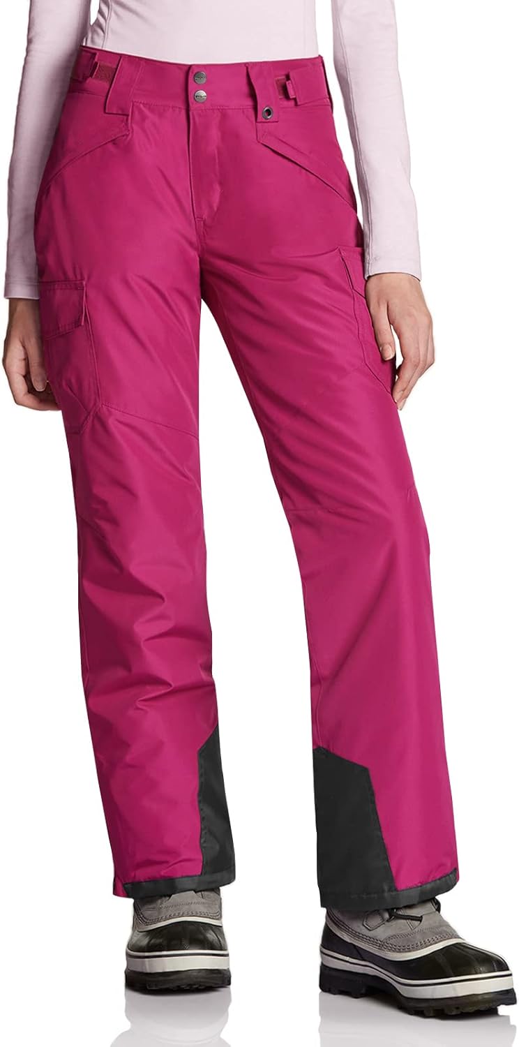 TSLA Women's Winter Snow Pants, Waterproof Insulated Ski Pants, Ripstop Snowboard Bottoms (Size Small)