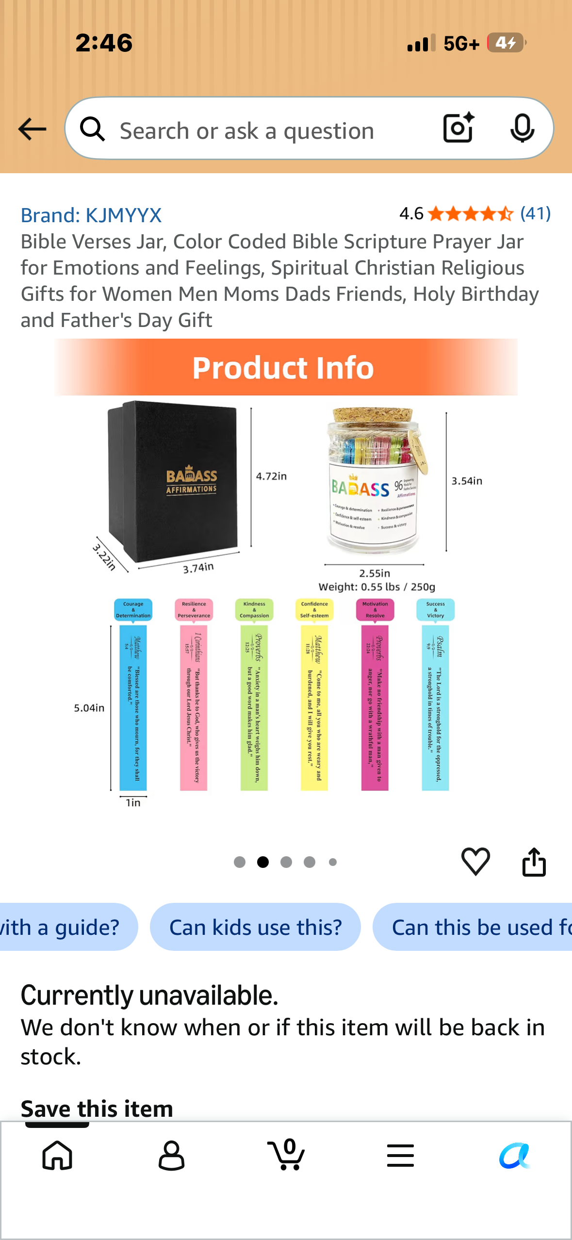 Bible Verses Jar, Color Coded Bible Scripture Prayer Jar for Emotions and Feelings, Spiritual Christian Religious Gifts for Women Men Moms Dads Friends, Holy Birthday and Father's Day Gift