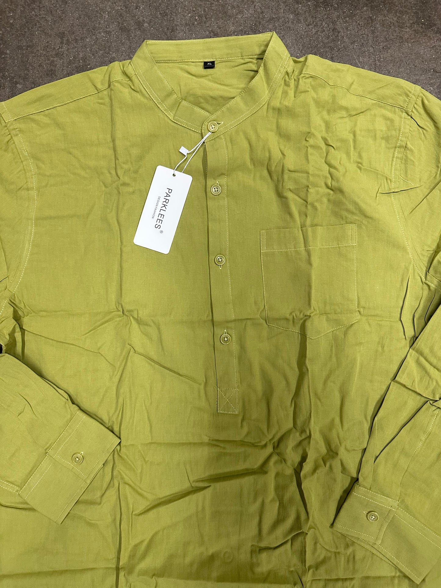 Men's Cotton Henley Shirt, Lightweight Long Sleeve Casual Top (Size Large)