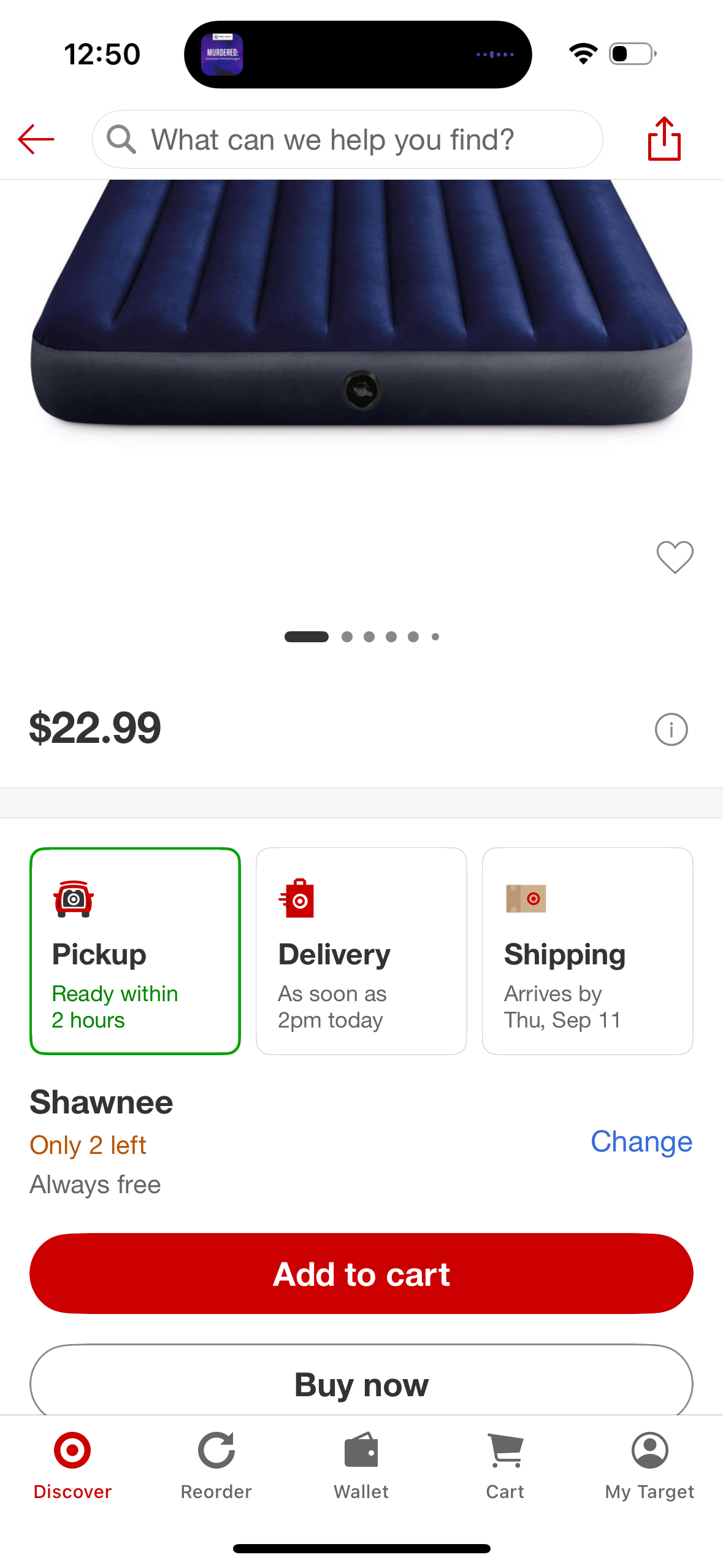 Intex Durabeam 10" Queen Size Air Mattress
