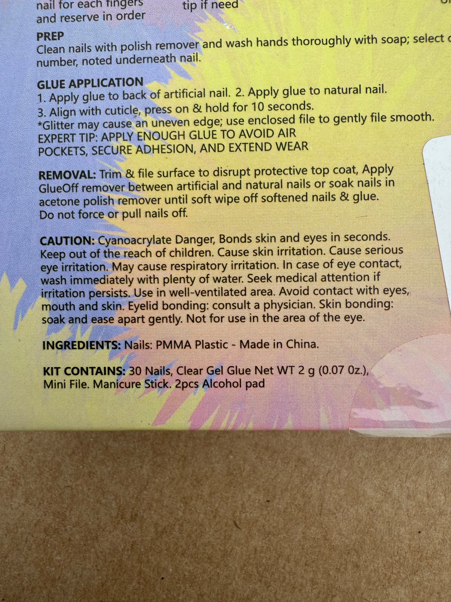 ‼️ 3 for $2 ‼️ Press On Nails Short - Soft Gel Press on Nails Glue on Nails with Nail Glue, Reusable Stick on Nails in 30 sizes