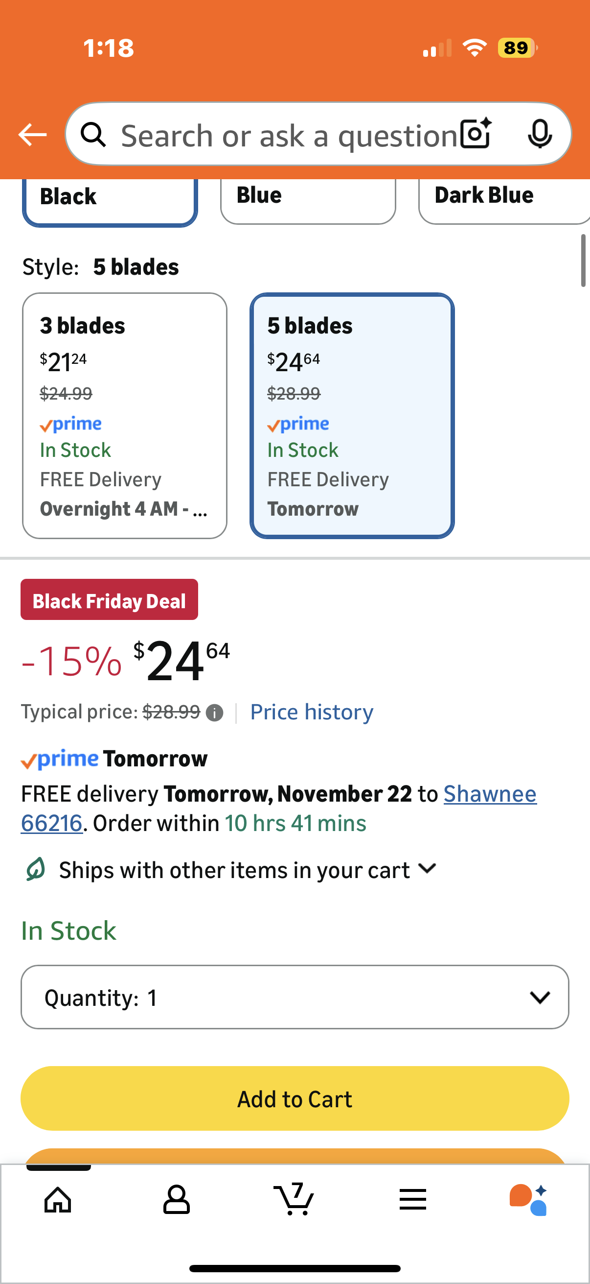 Ourokhome Rotary Cheese Grater Hand Crank, Kitchen Shredder Speed Mandolin Slicer Ice Shaver with Handle and Drum Blades for Cheese, Vegetable, Nuts, Chocolate, Potato, Carrot, 5 Blades, Black