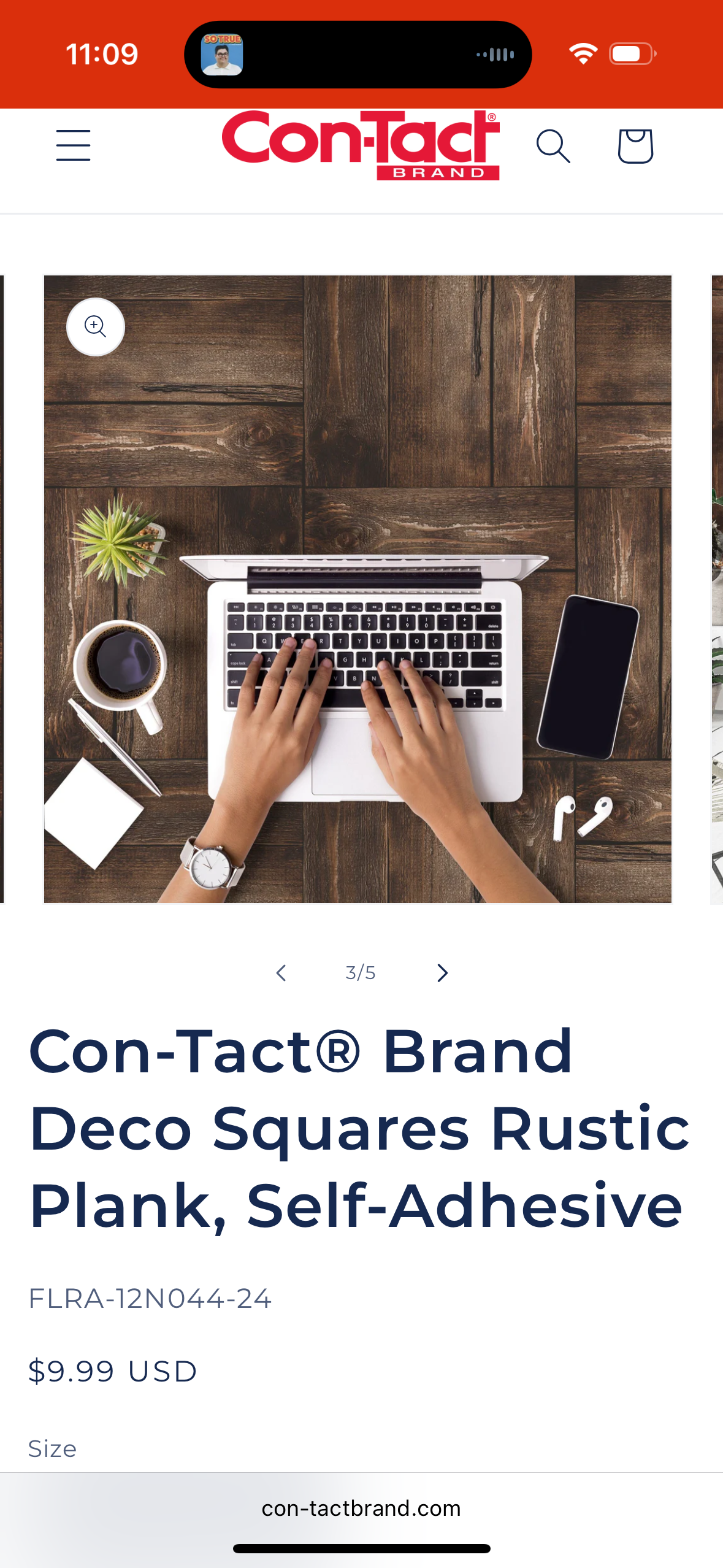 Con-Tact® Brand Deco Squares Rustic Plank, Self-Adhesive