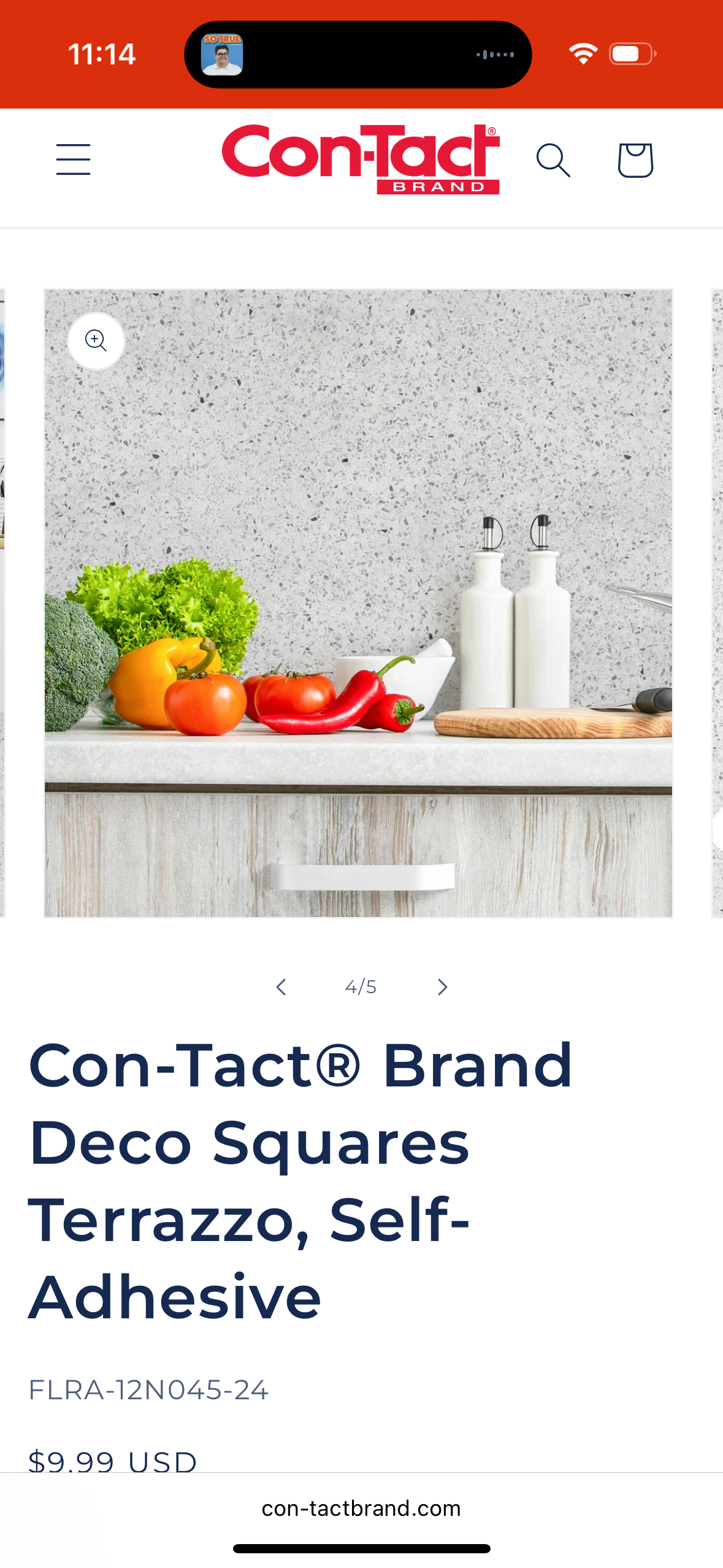 Con-Tact® Brand Deco Squares Terrazzo, Self-Adhesive