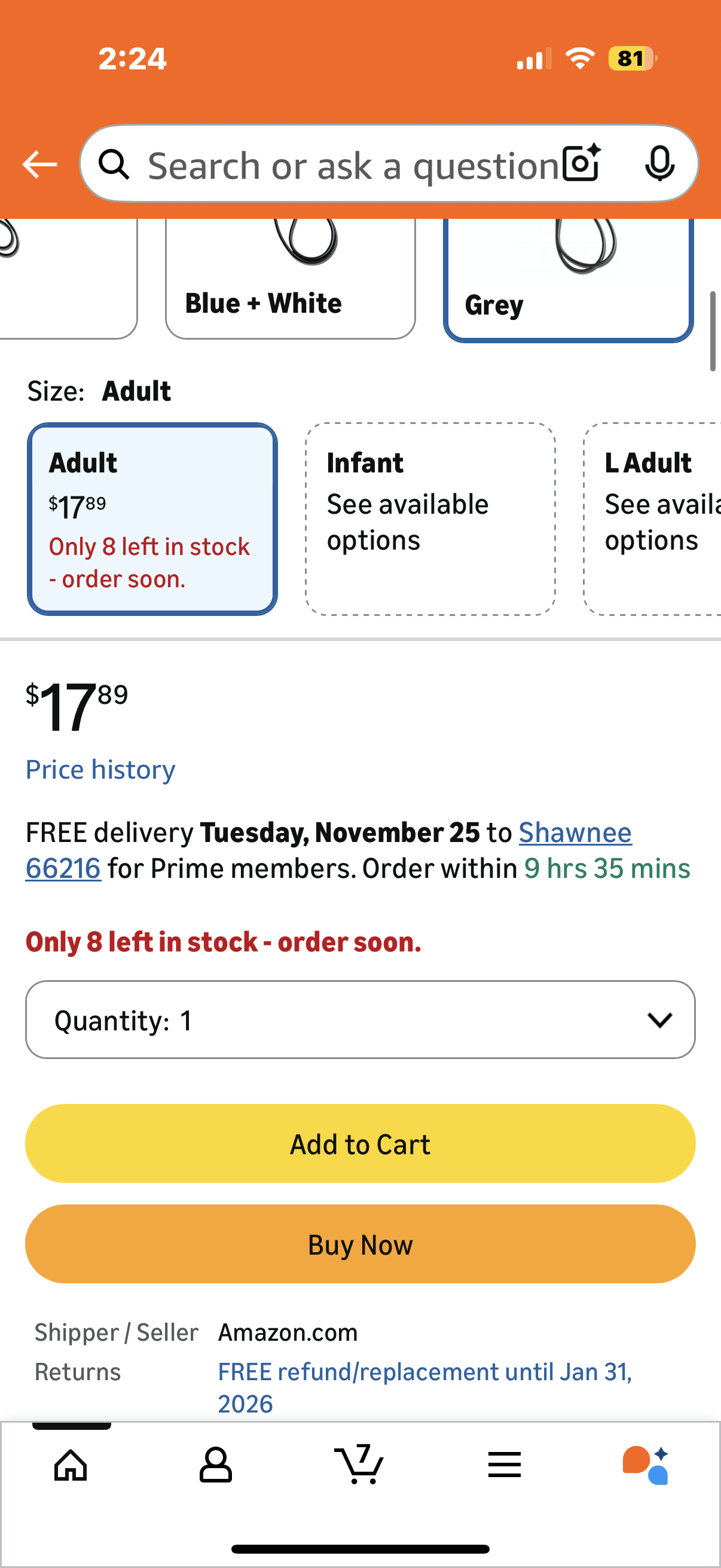 Labtron Manual Blood Pressure Monitor – Adult Size, Grey BP Cuff with Aneroid Gauge and Carry Case