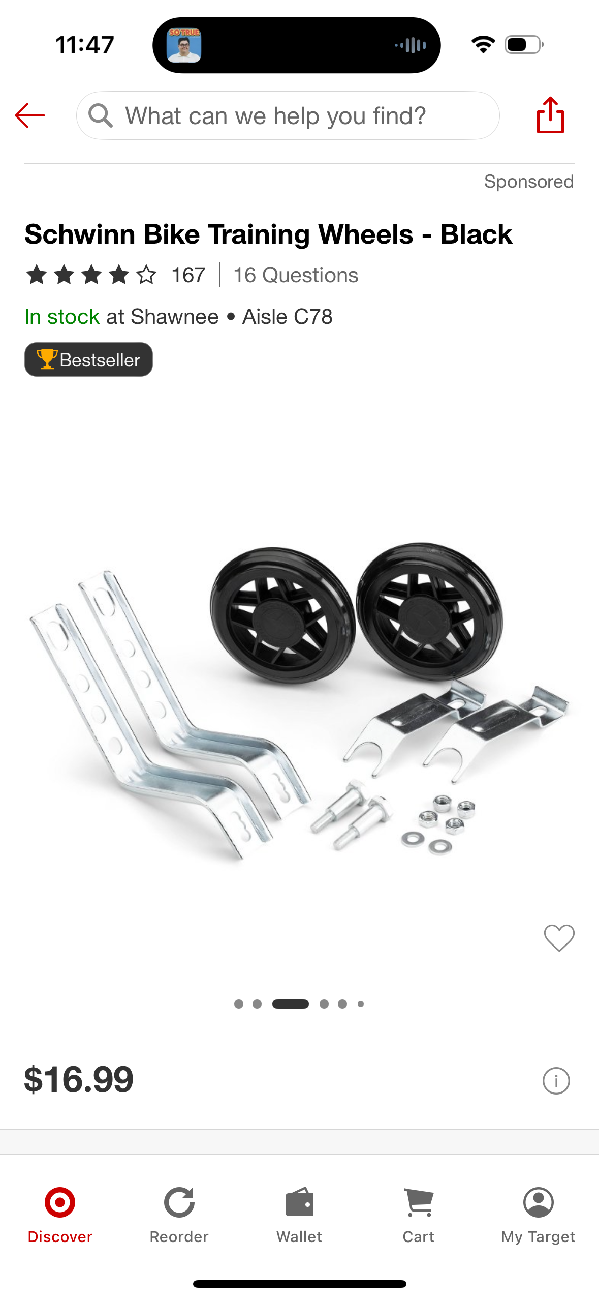 Schwinn Bike Training Wheels - Black