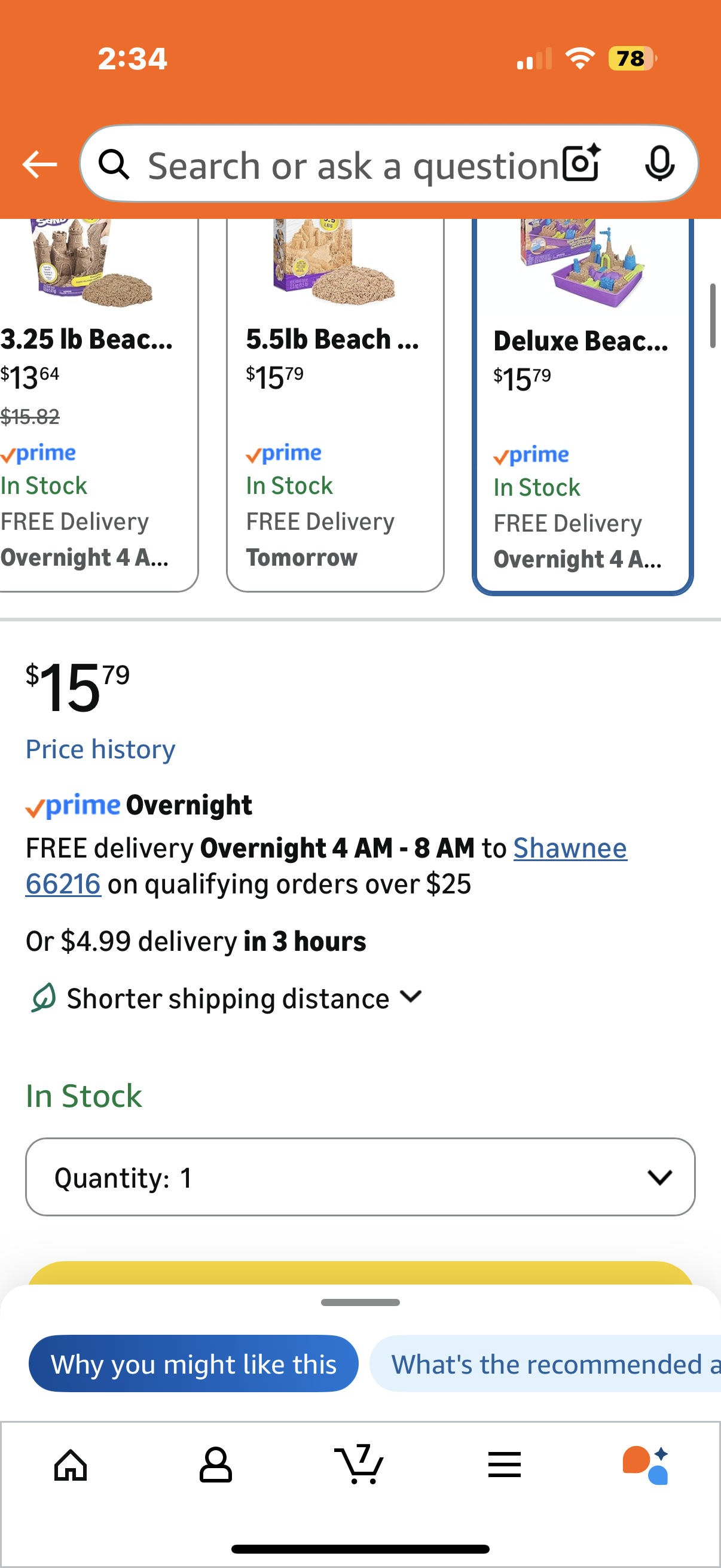 Kinetic Sand Deluxe Beach Castle Playset, Sensory Toys with 2.5lbs Play Sand Tools & Molds for Kids Ages 5 and up