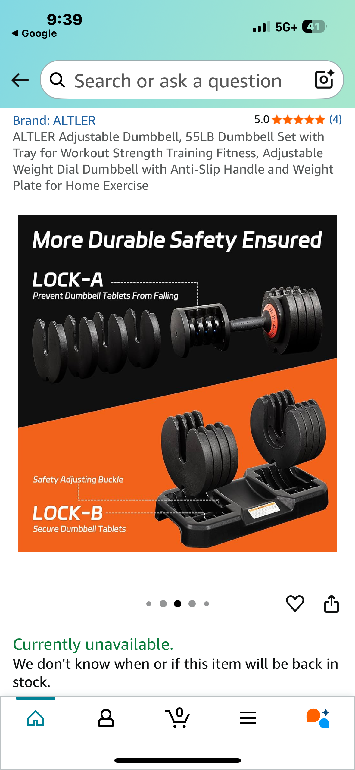 ALTLER Adjustable Dumbbell, 55LB Dumbbell Set with Tray for Strength Training Fitness (W496)