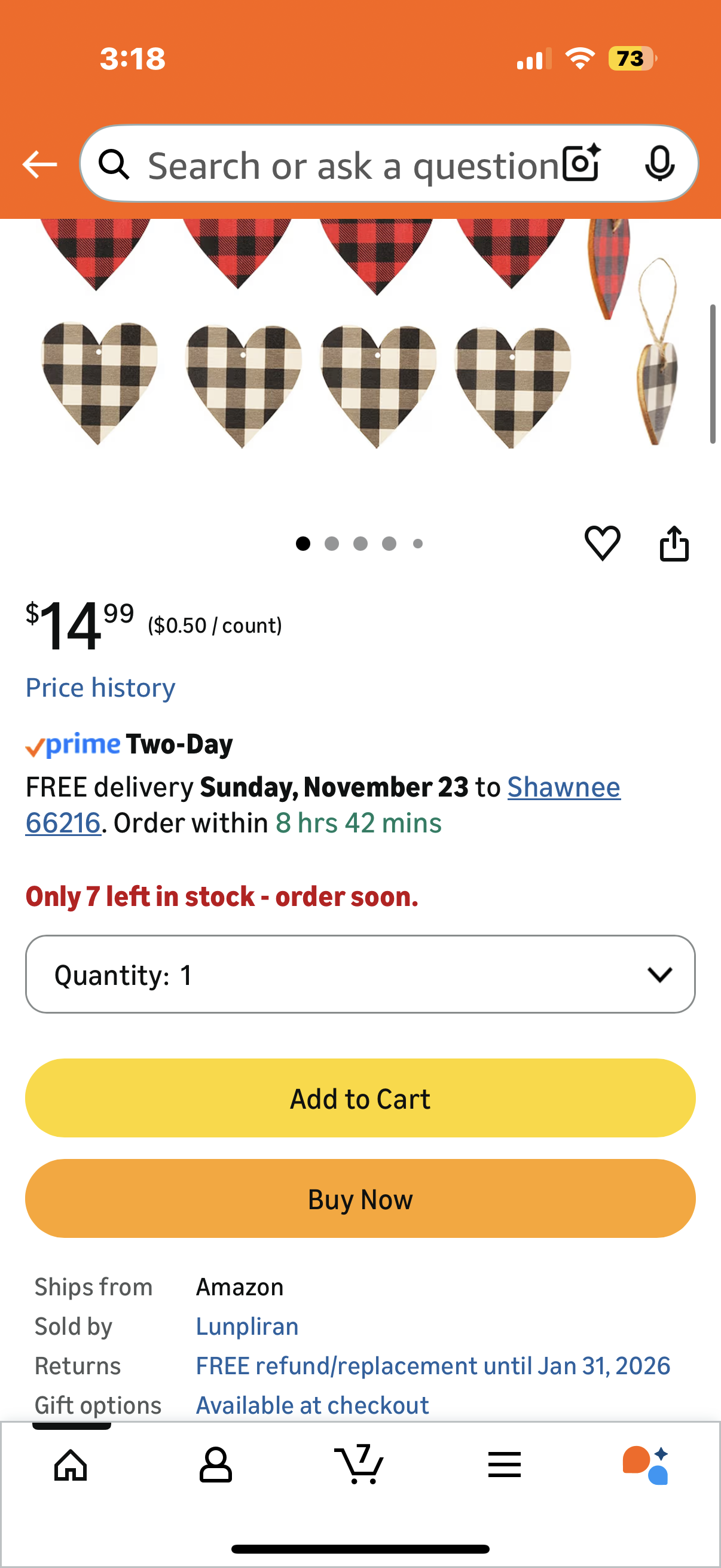 30 Pieces Christmas Buffalo Plaid Heart Shaped Ornaments Heart-Shaped Hanging Decorations for Christmas Home Decoration